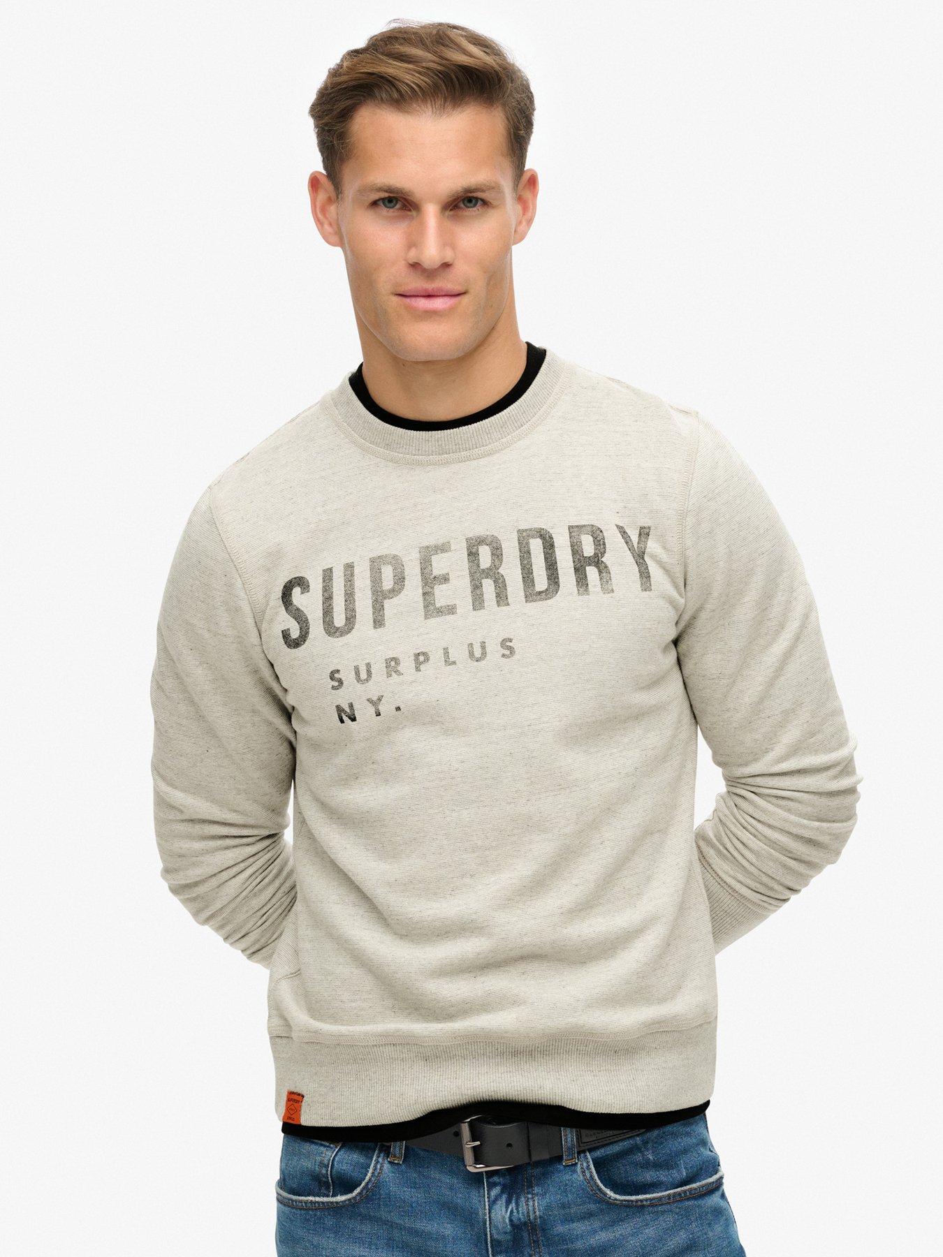 undefined Surplus Graphic Logo Crew Neck Sweat Top - Grey