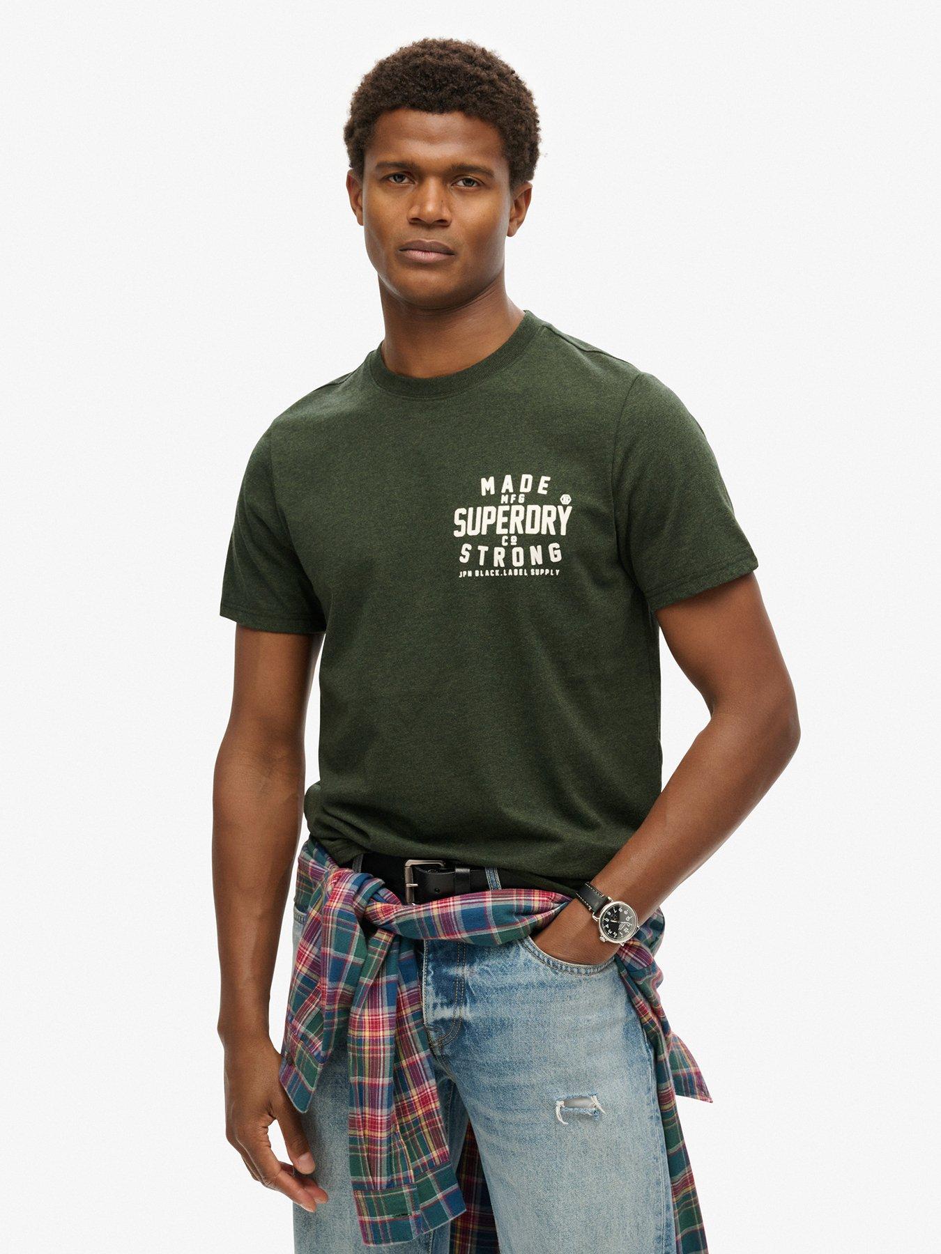  image of superdry-machined-goods-workwear-logo-short-sleeve-t-shirt-khaki