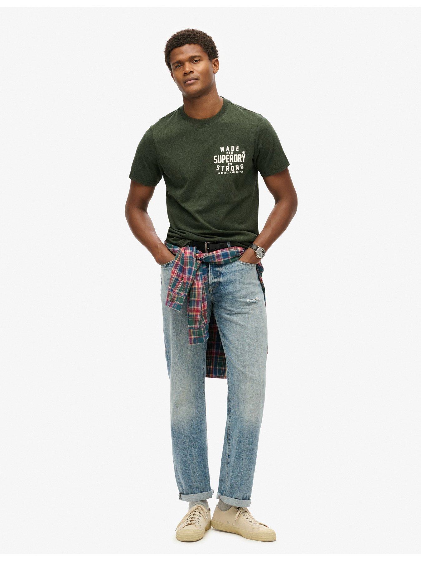  image of superdry-machined-goods-workwear-logo-short-sleeve-t-shirt-khaki