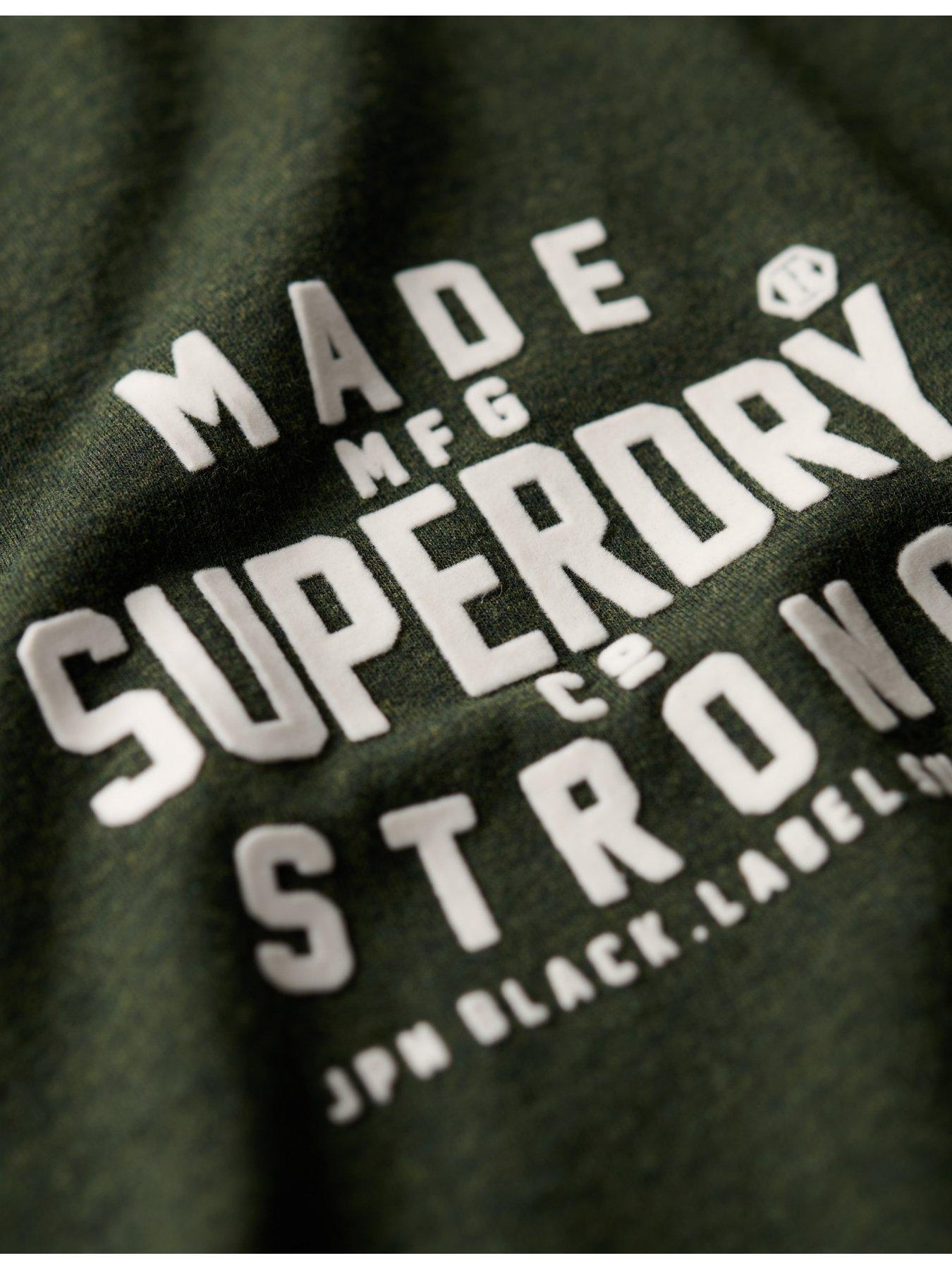  image of superdry-machined-goods-workwear-logo-short-sleeve-t-shirt-khaki