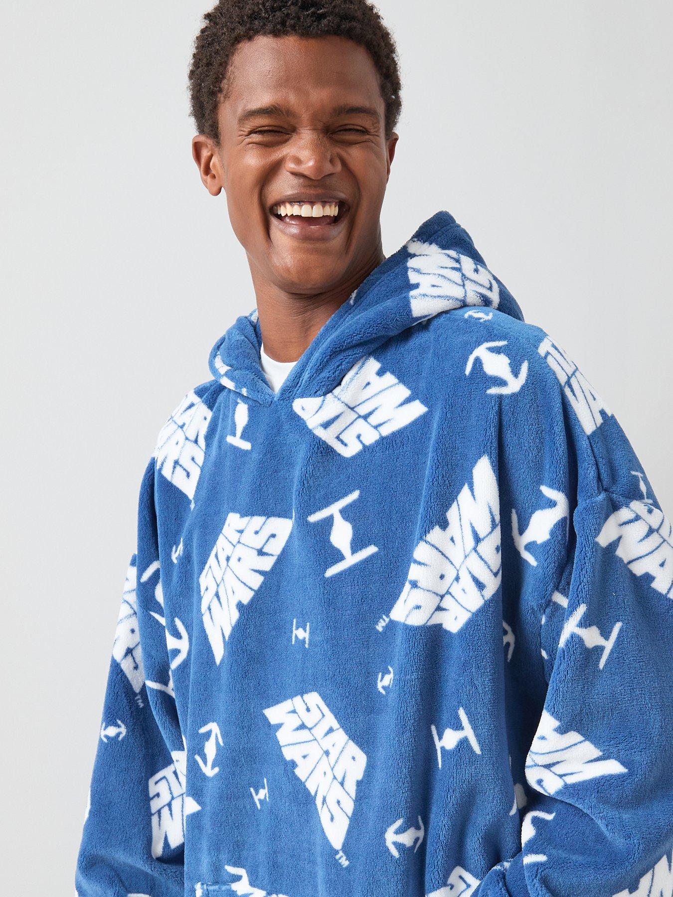  image of the-very-collection-star-wars-fleece-hooded-blanket-blue