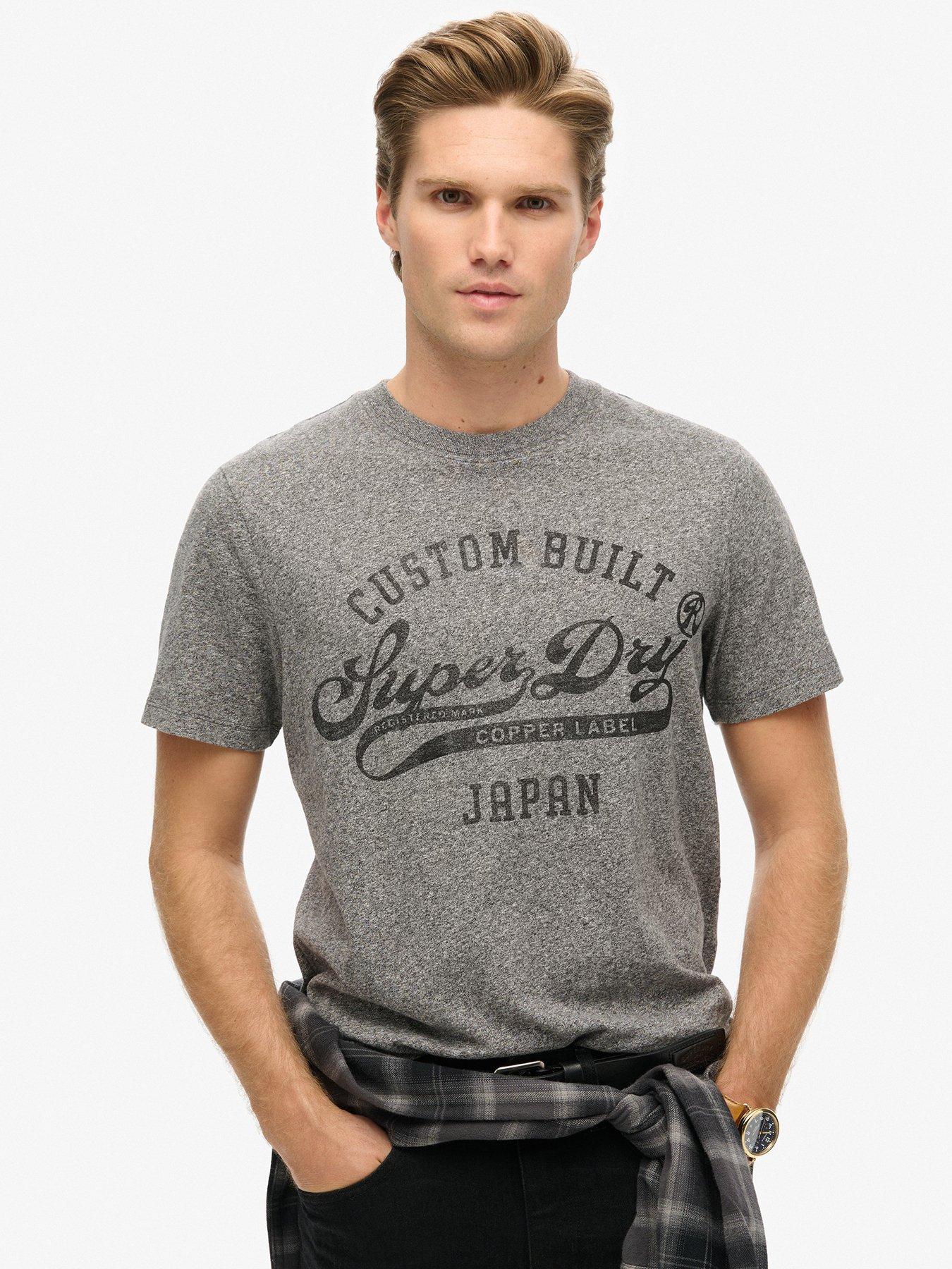  image of superdry-tonal-logo-graphic-print-t-shirt-grey