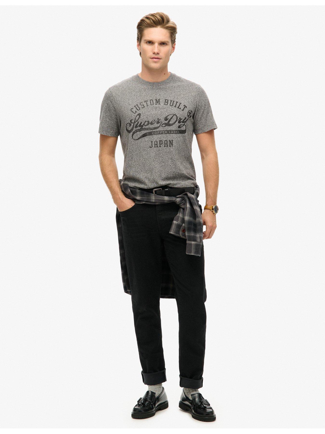  image of superdry-tonal-logo-graphic-print-t-shirt-grey