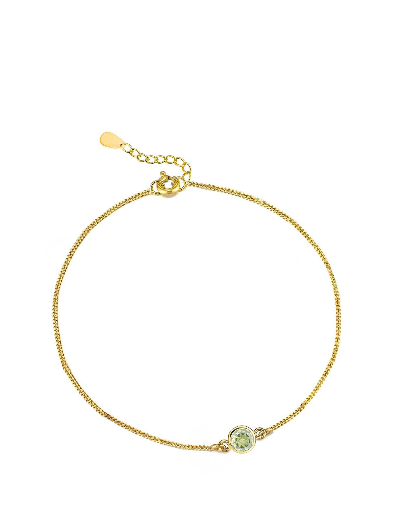 undefined Gold Plated Sterling Silver Birthstone CZ Rubover Bracelet