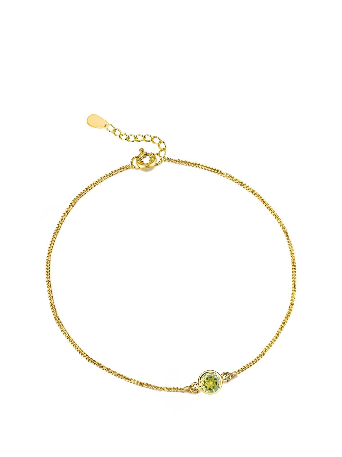 The Love Collection Gold Plated Sterling Silver Birthstone CZ Rubover Bracelet