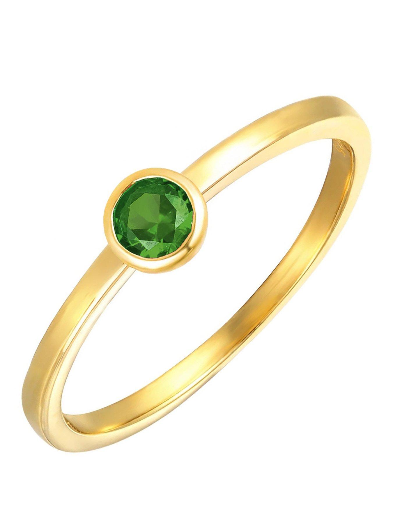 the-love-collection-gold-plated-sterling-silver-birthstone-cz-rubover-ring
