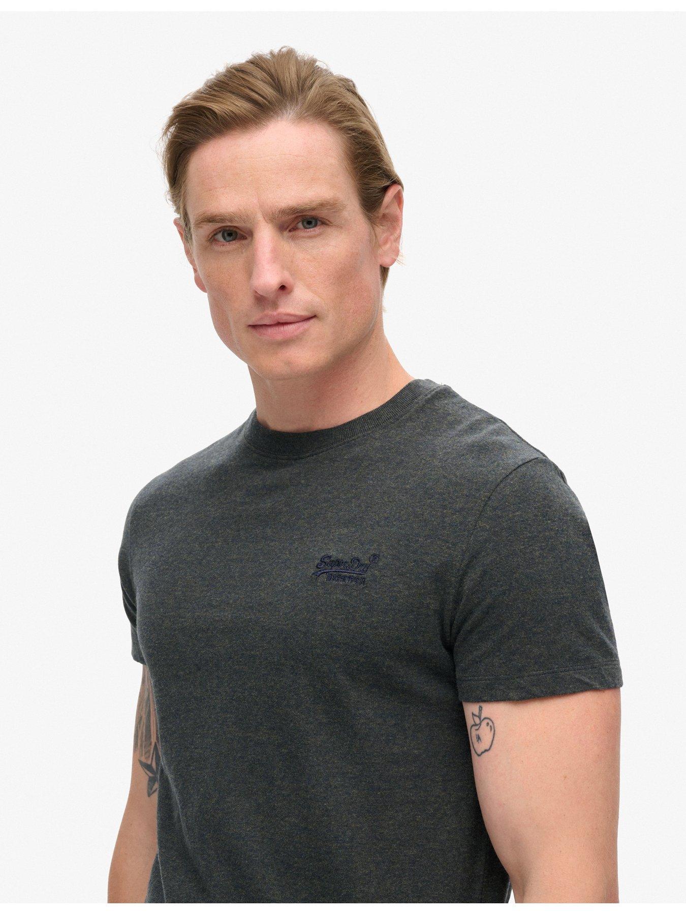  image of superdry-essential-logo-embroidered-short-sleeve-t-shirt-navy