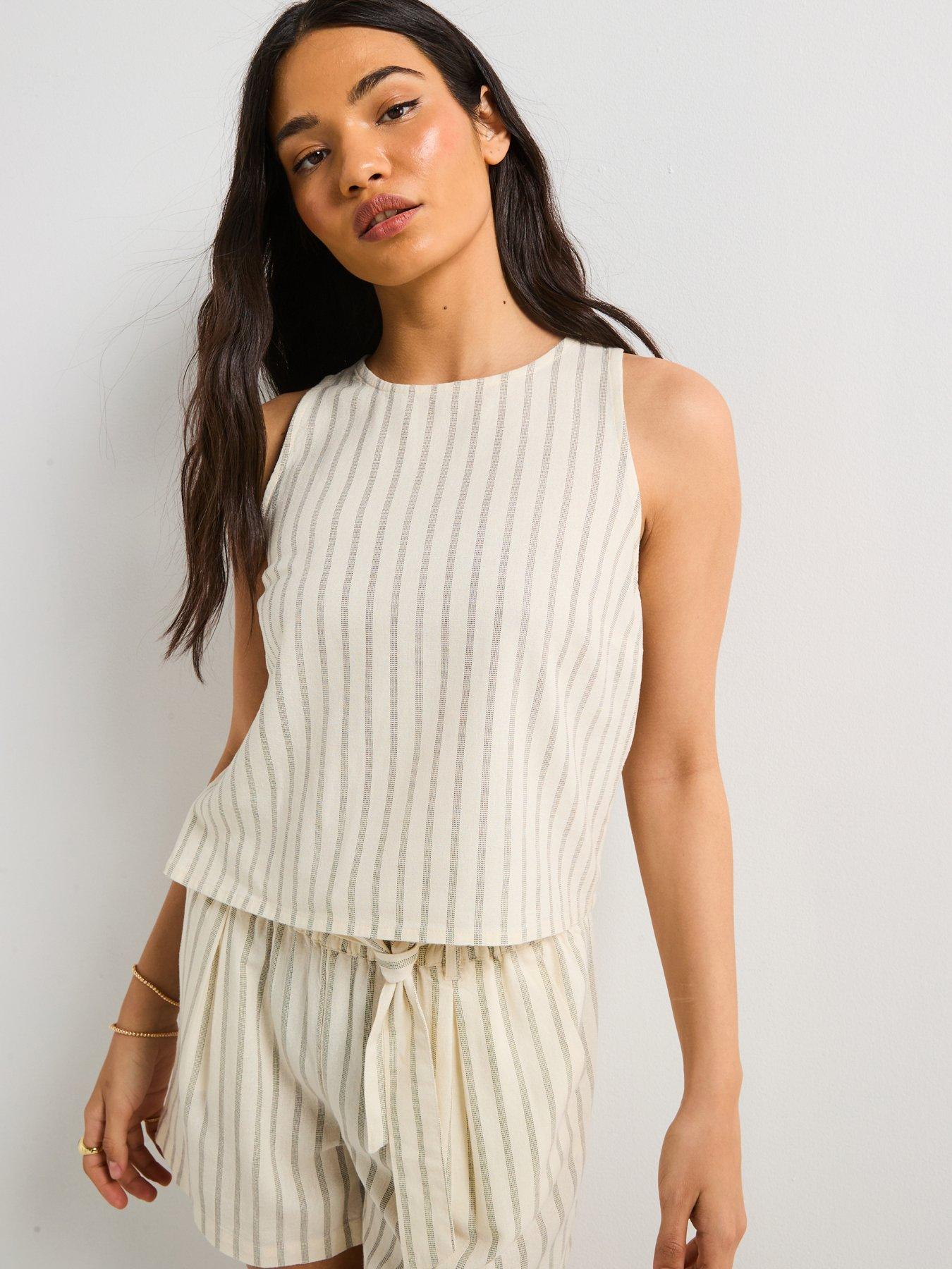 front image of only-lima-linen-top-cream