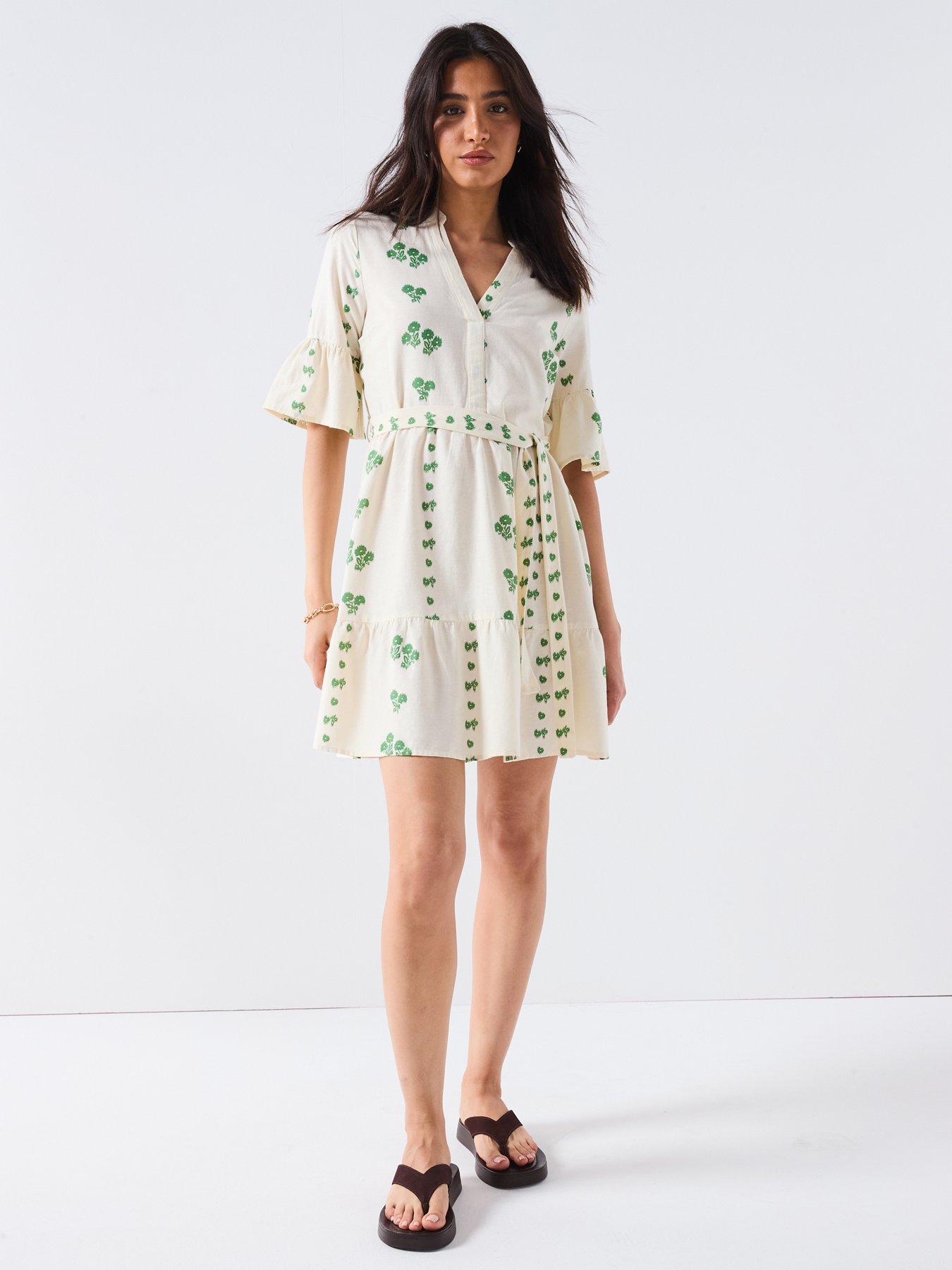 Image 3 of 4 of Vero Moda Pamela Short Woven Dress - White