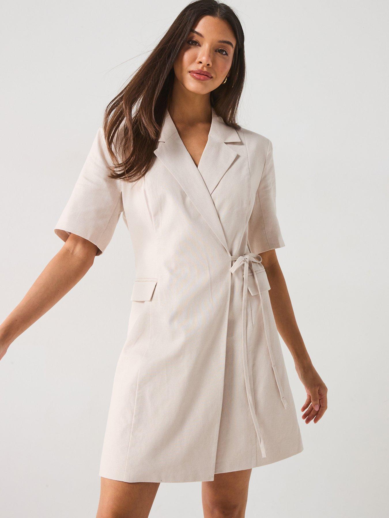 pieces-tiki-blazer-dress-grey