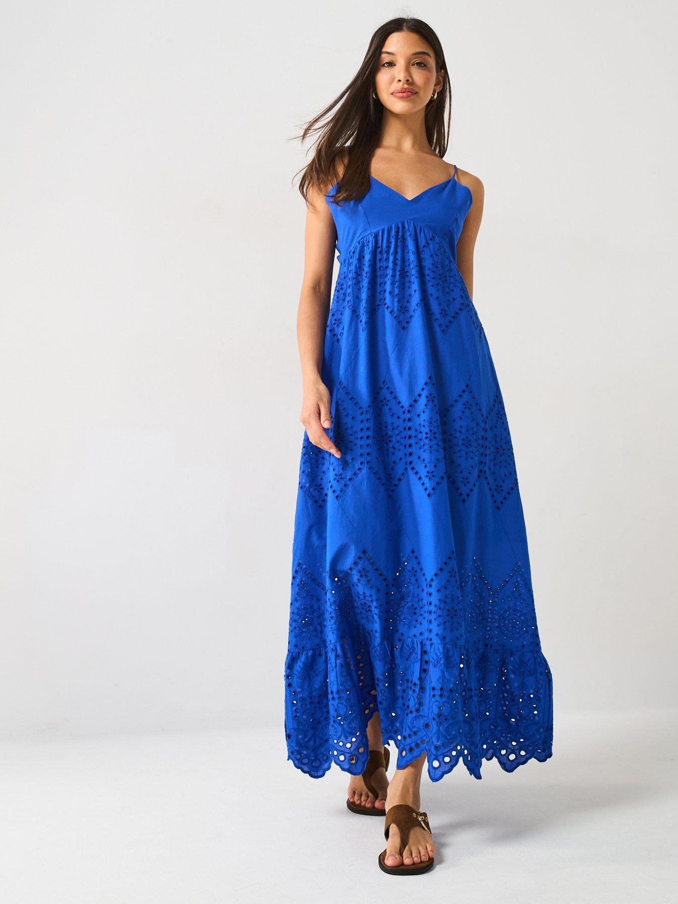  image of only-milla-life-strap-maxi-woven-dress-blue