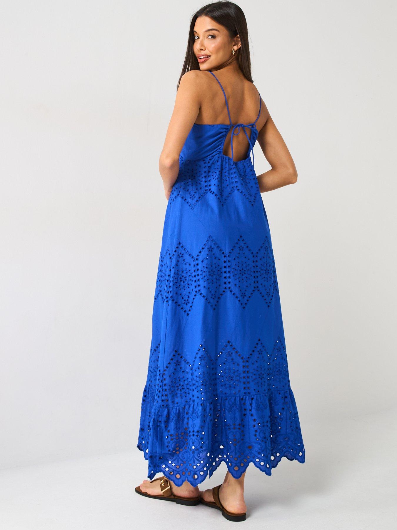  image of only-milla-life-strap-maxi-woven-dress-blue