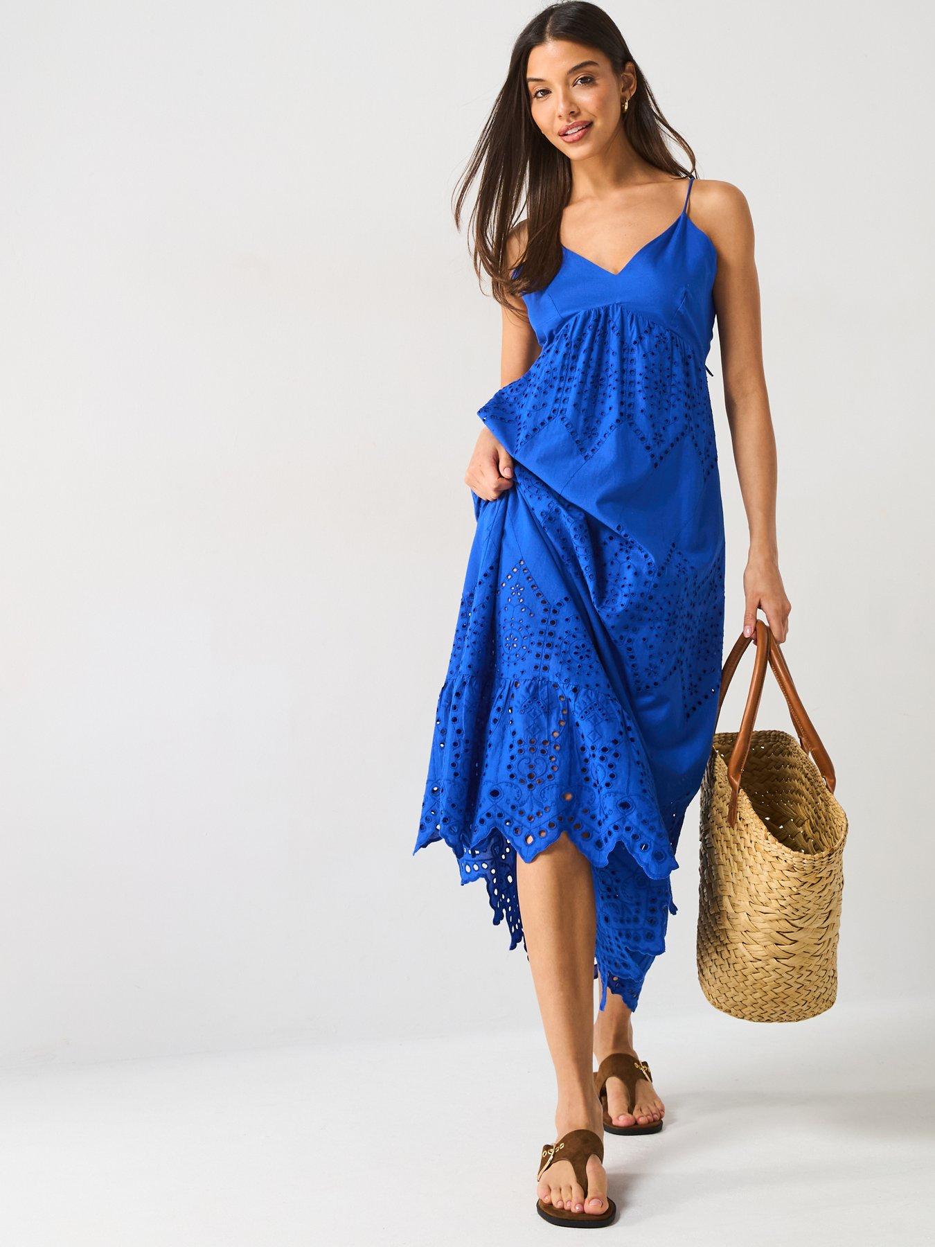  image of only-milla-life-strap-maxi-woven-dress-blue