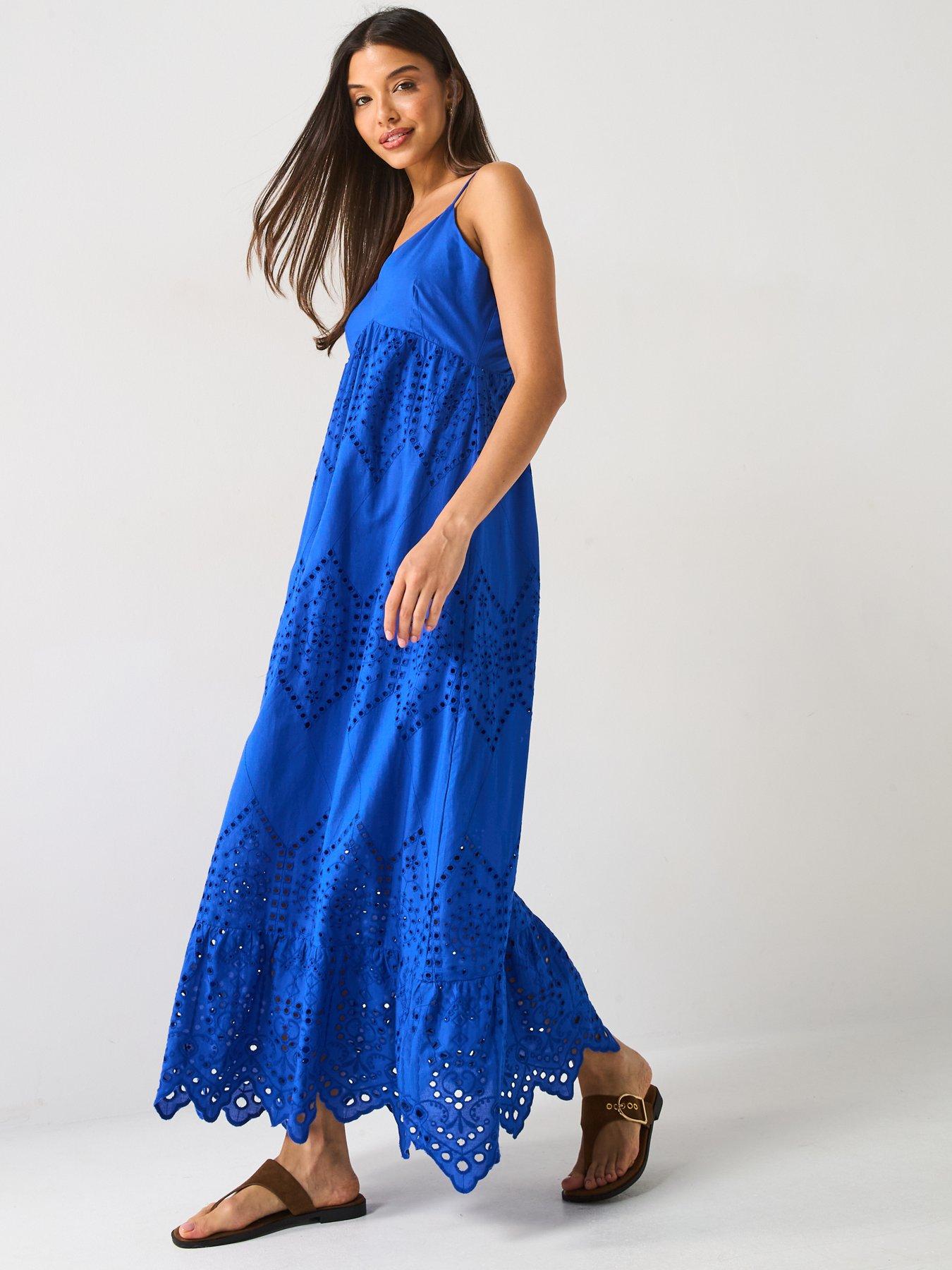  image of only-milla-life-strap-maxi-woven-dress-blue