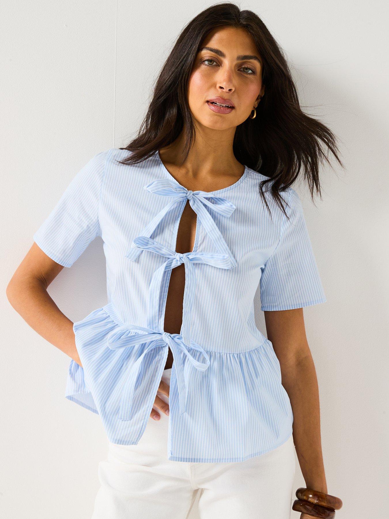 undefined Mio Short Sleeve String Top - Multi
