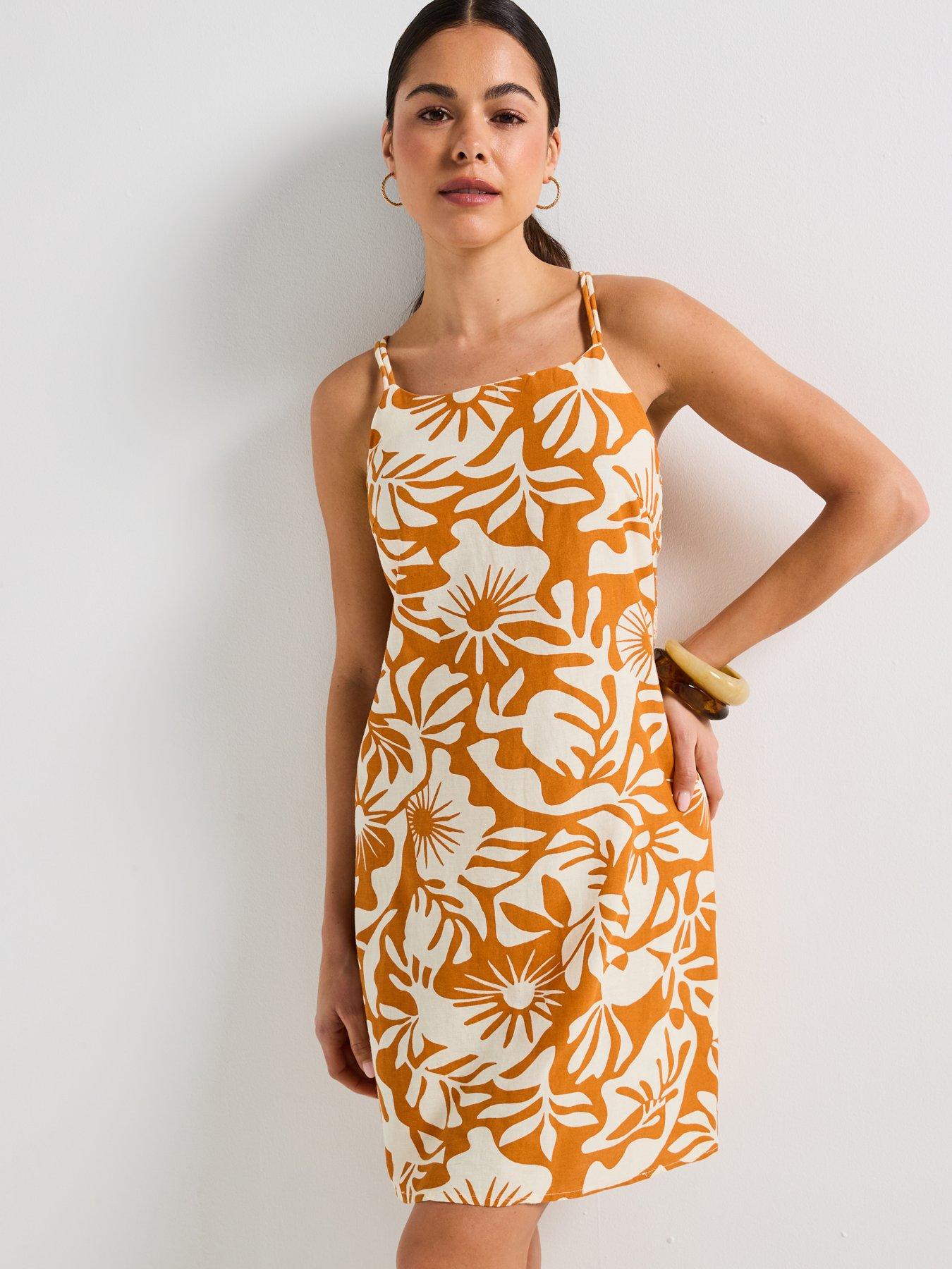 only-jakiri-linen-strap-dress-multi