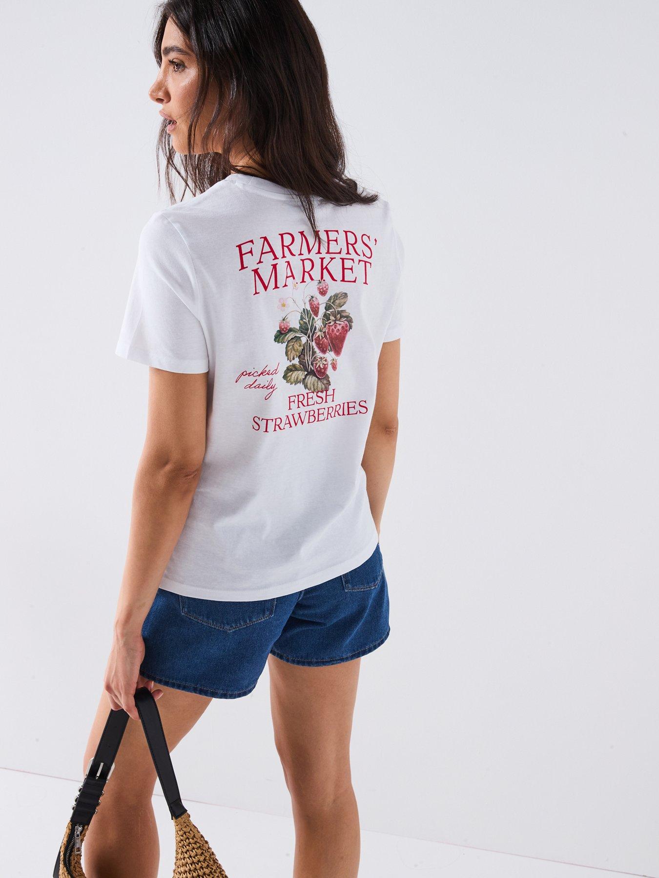 undefined Summer Short Sleeve Printed T-Shirt - White