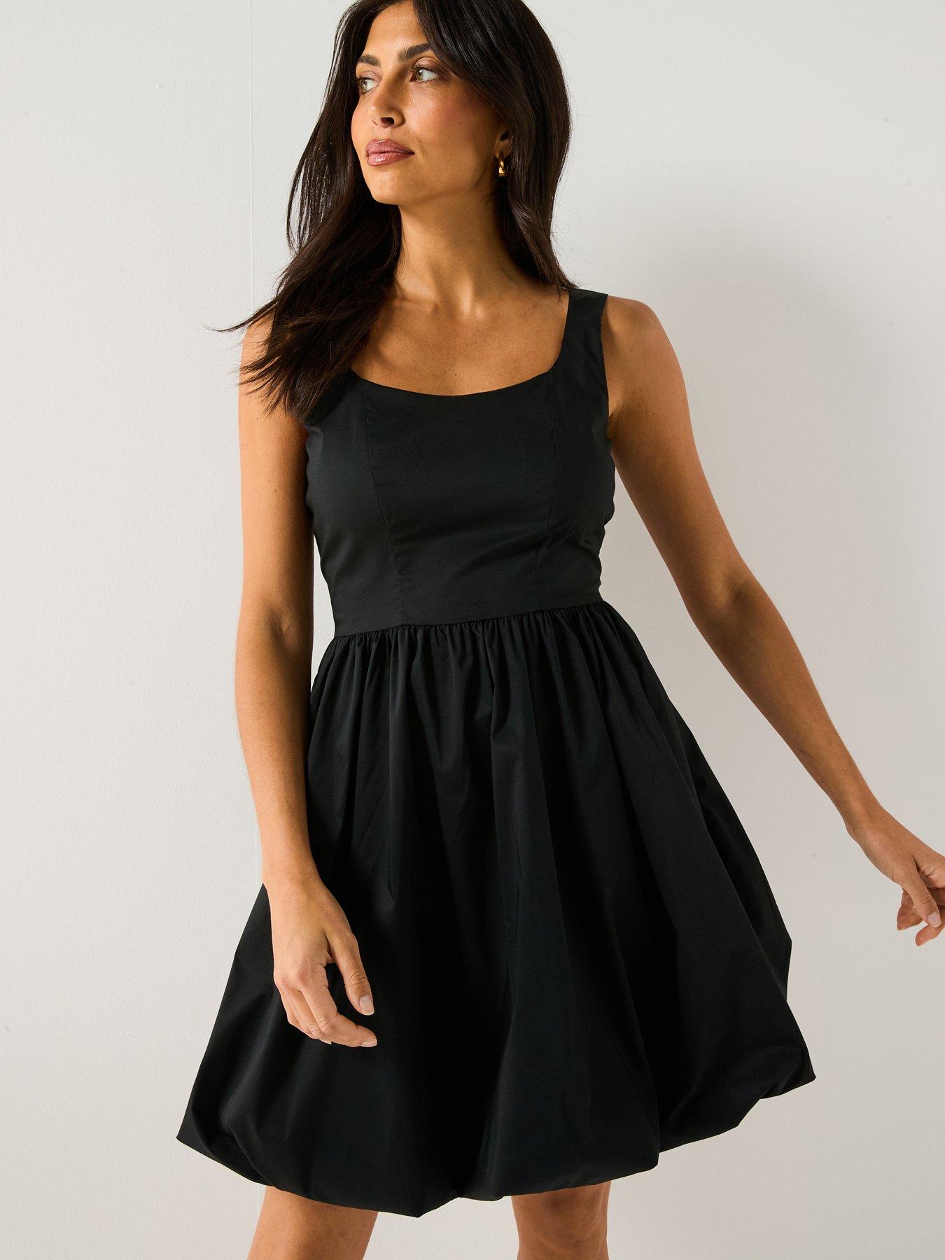 undefined Mio Sleeveless Bubblehem Dress - Black