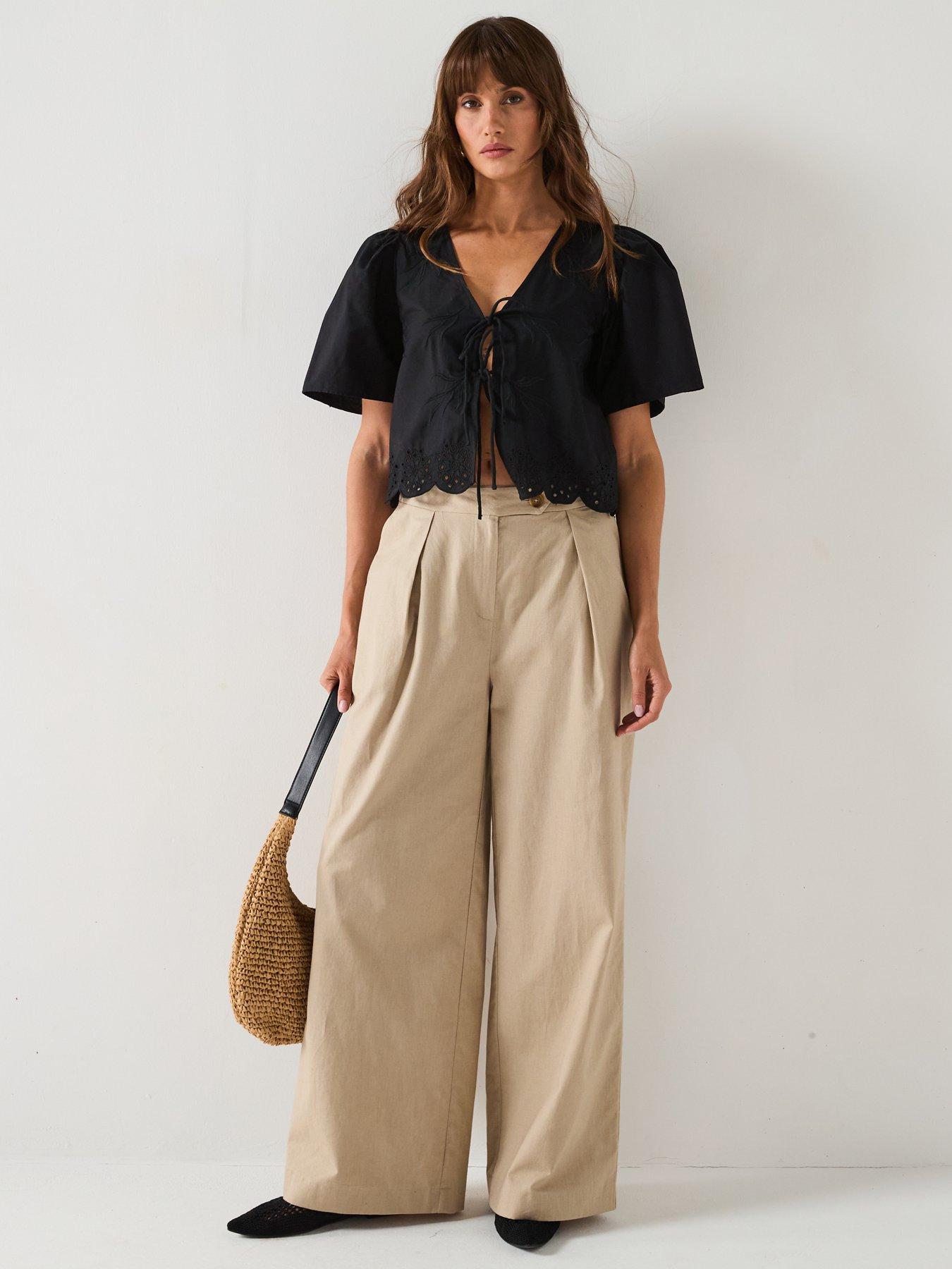  image of jdy-alice-short-sleeve-tie-top-black