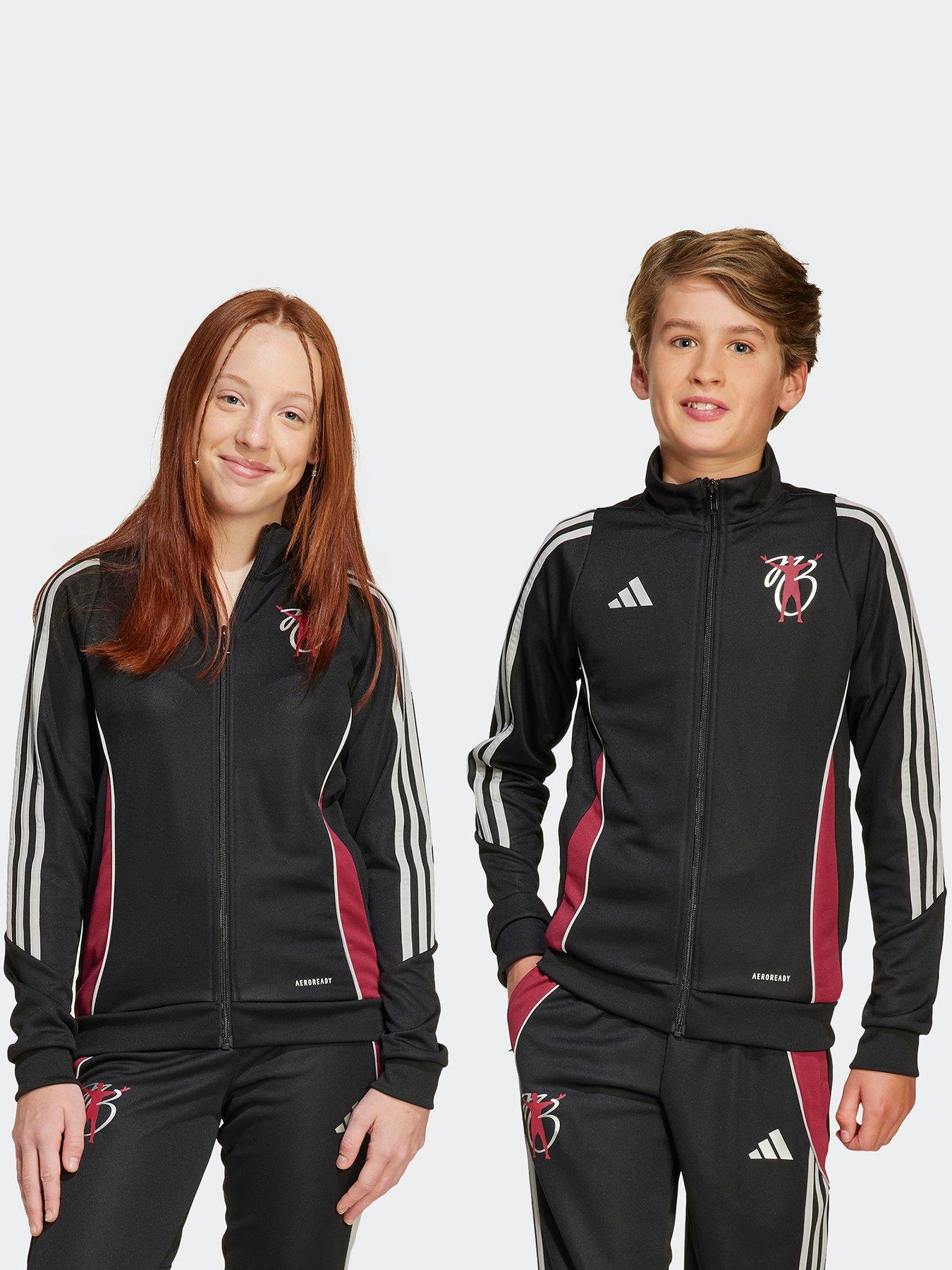 front image of adidas-youth-jude-bellingham-tiro-jacket-black