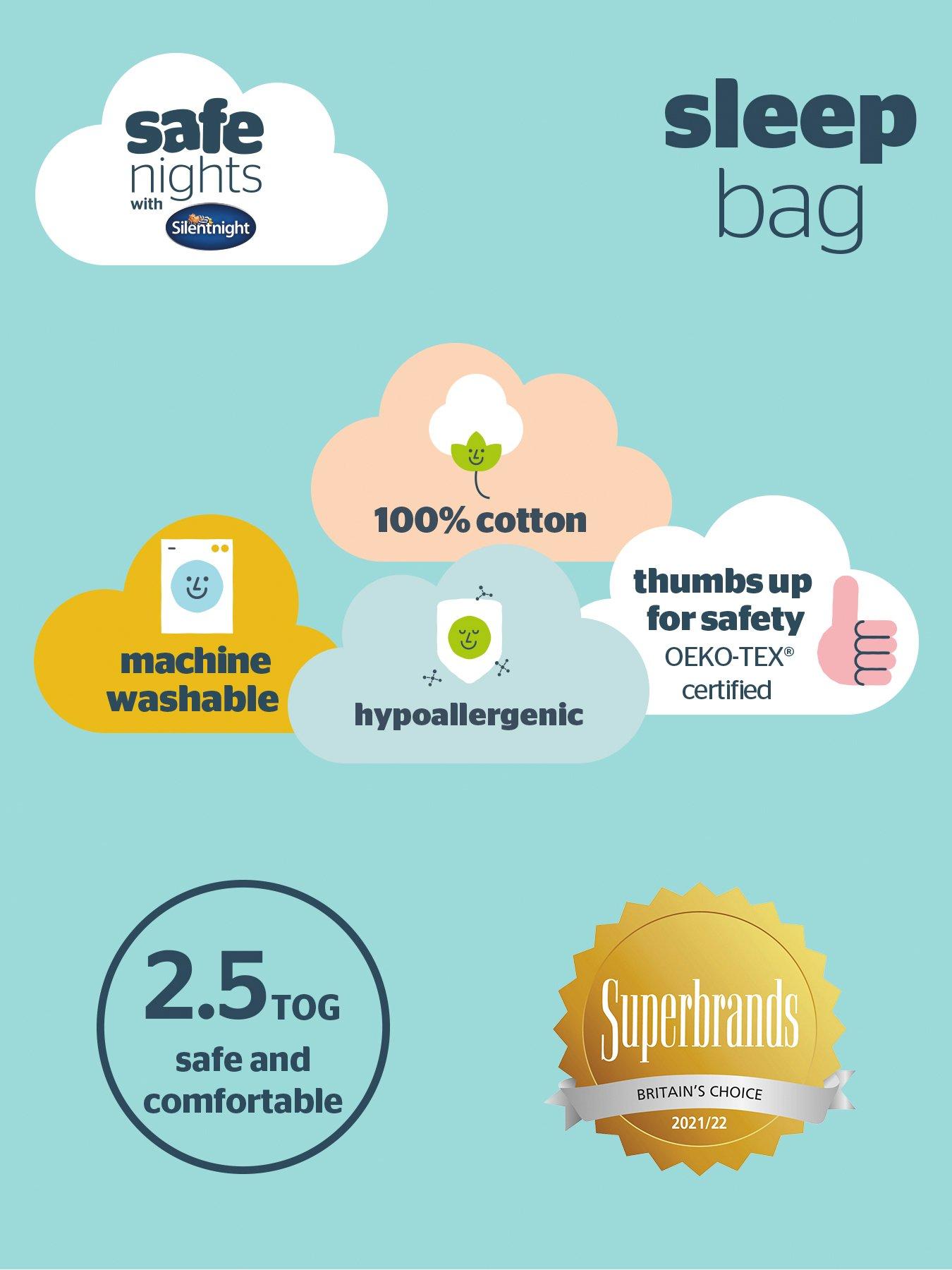  image of silentnight-safe-nights-0-6-months-baby-sleeping-bag-25-tog-grey-stars