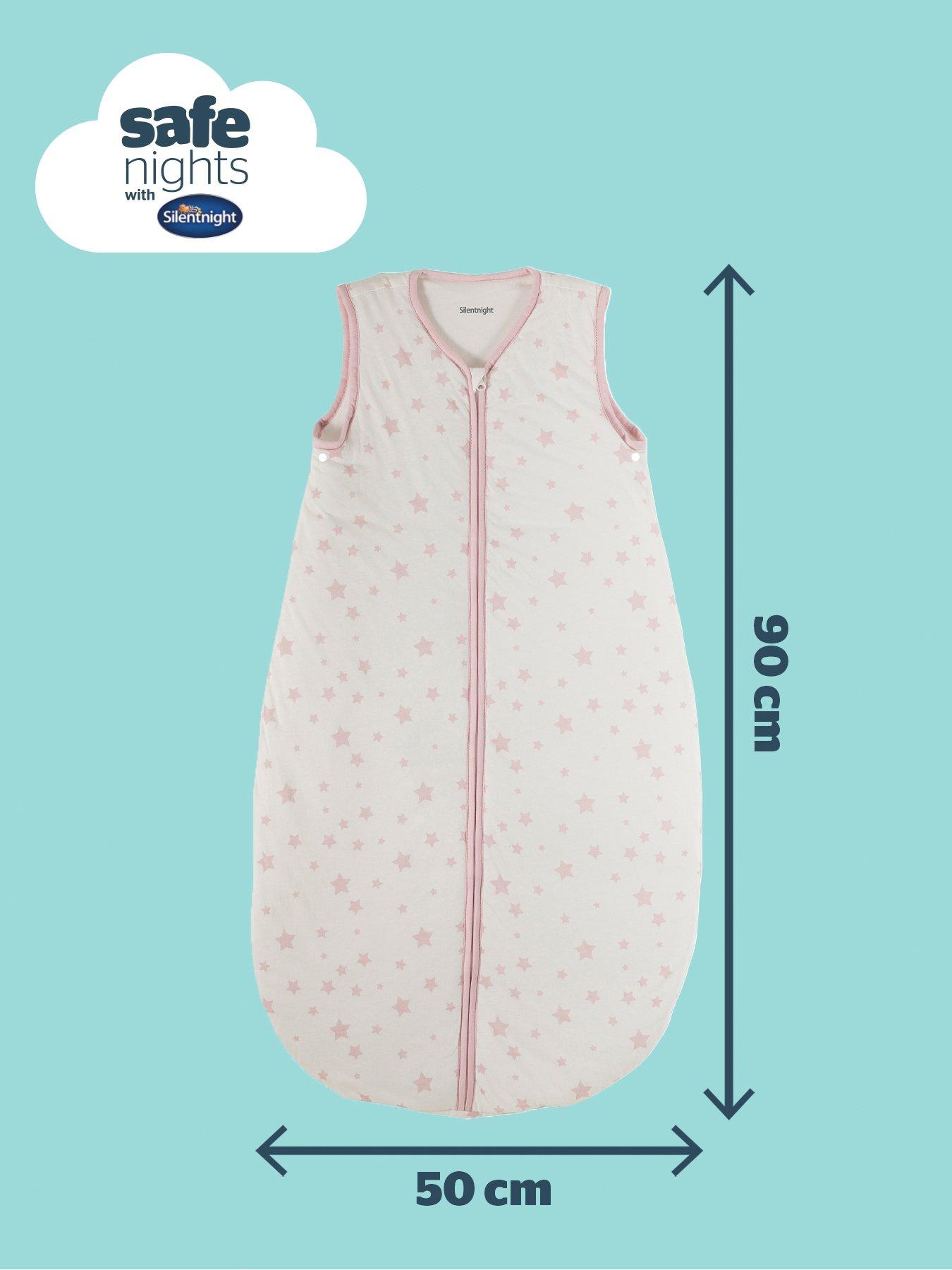  image of silentnight-safe-nights-6-18-months-baby-sleeping-bag-25-tog-pink-stars