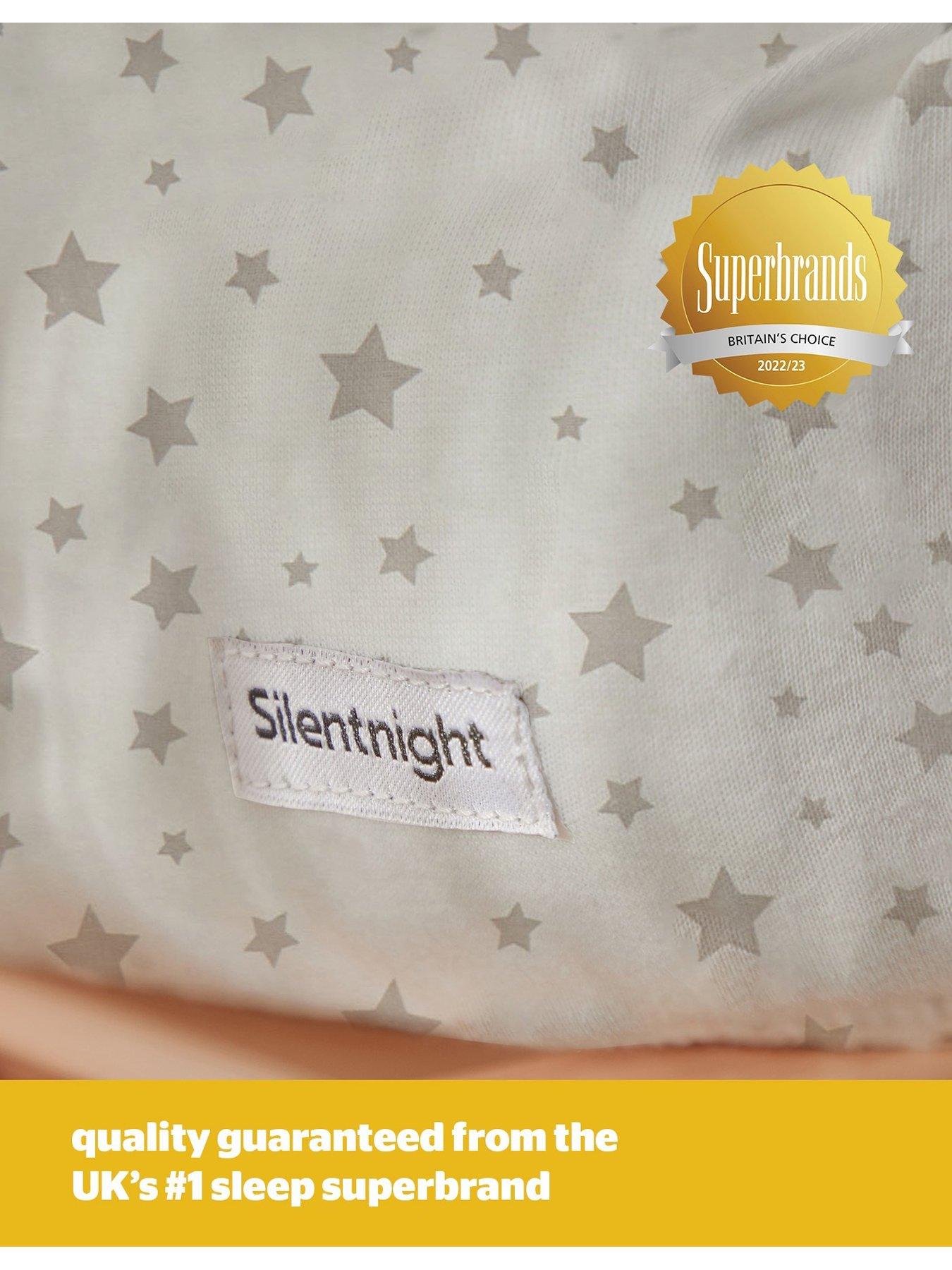  image of silentnight-safe-nights-2-x-pack-100-cotton-cot-bed-fitted-sheets-140cm-x-70cm-grey-stars