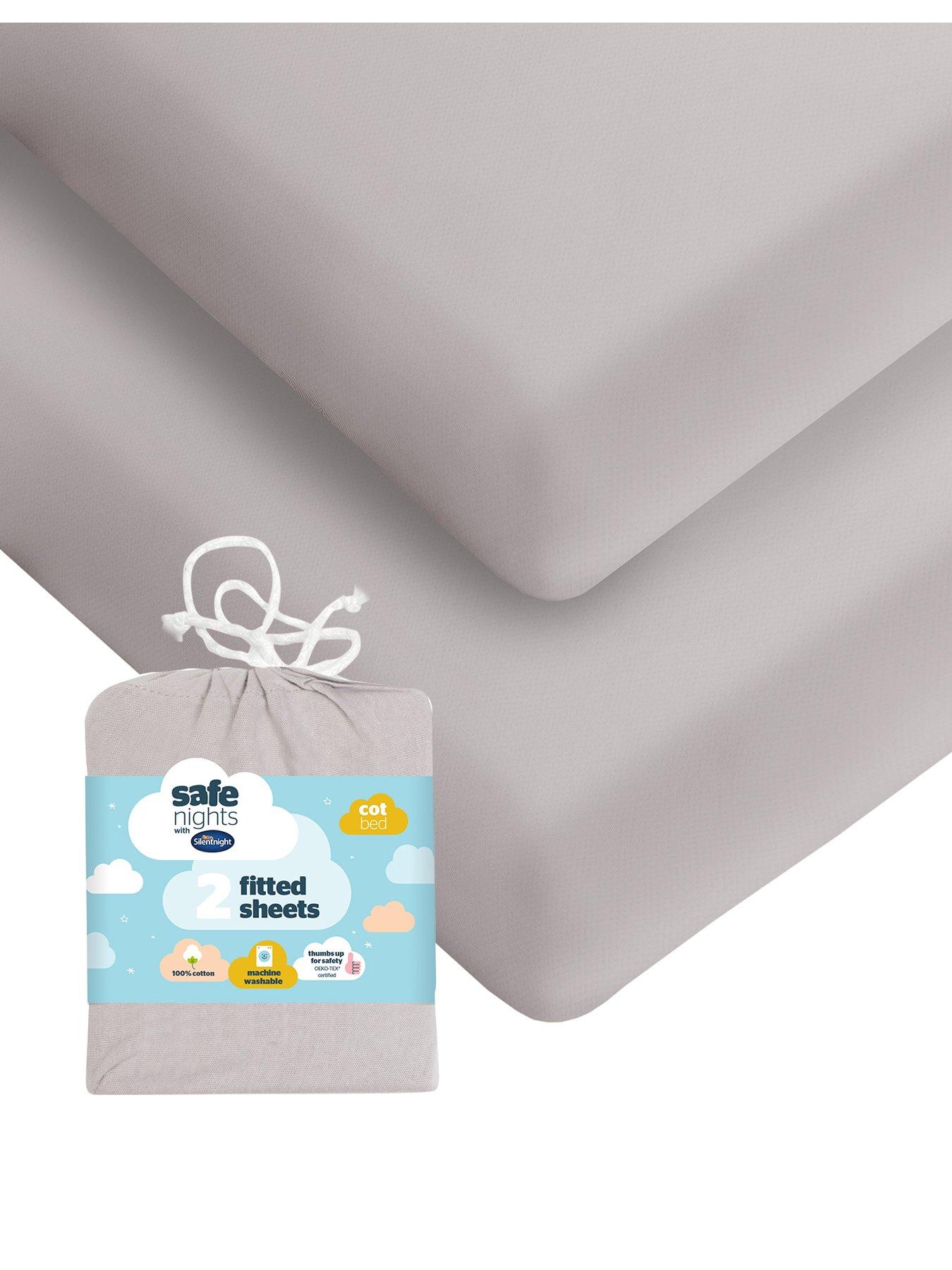 silentnight-safe-nights-2-x-pack-100-cotton-cot-bed-fitted-sheets-140cm-x-70cm-grey