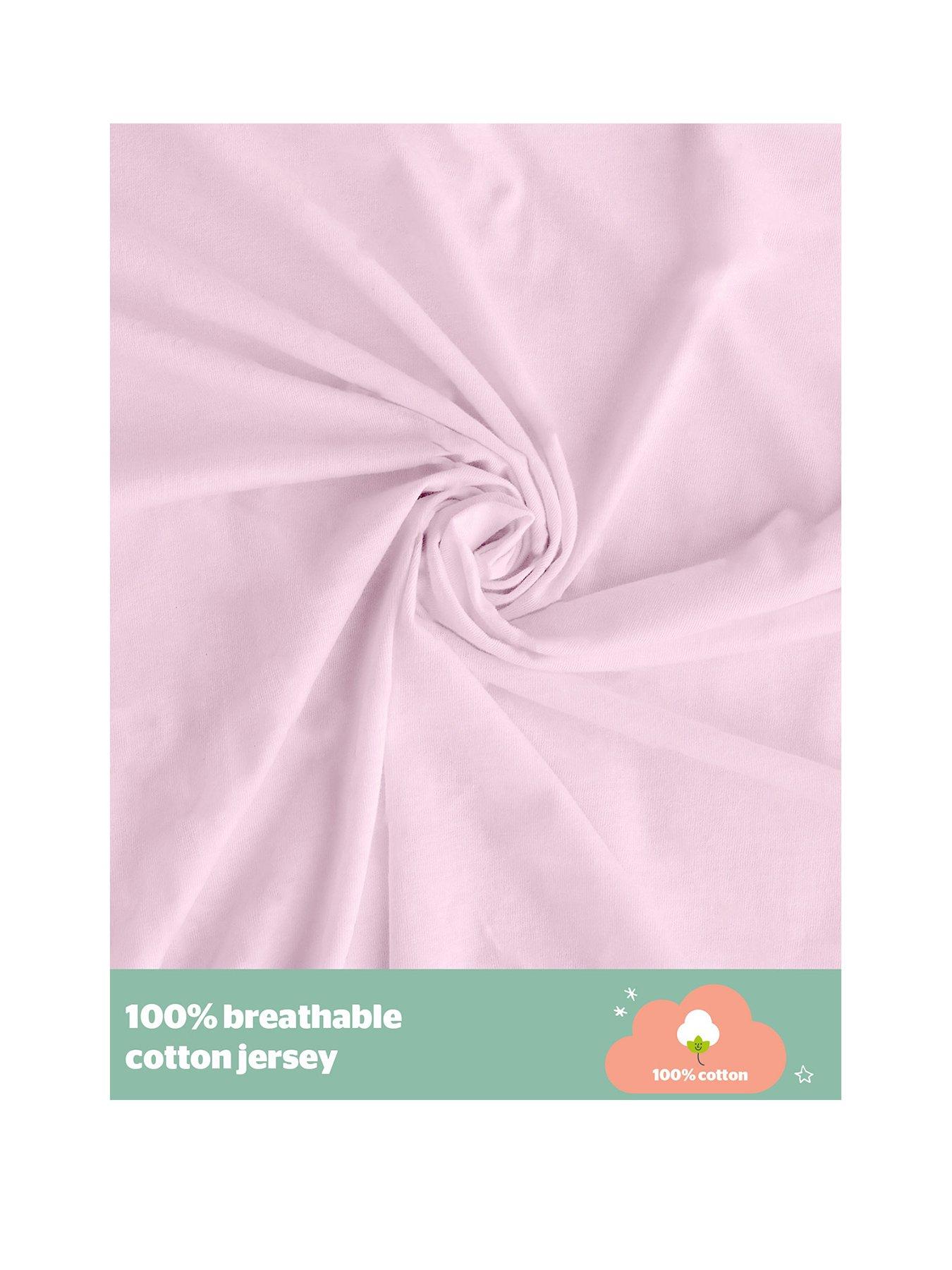  image of silentnight-safe-nights-2-x-pack-100-cotton-moses-basket-fitted-sheets-74cm-x-28cm-pink