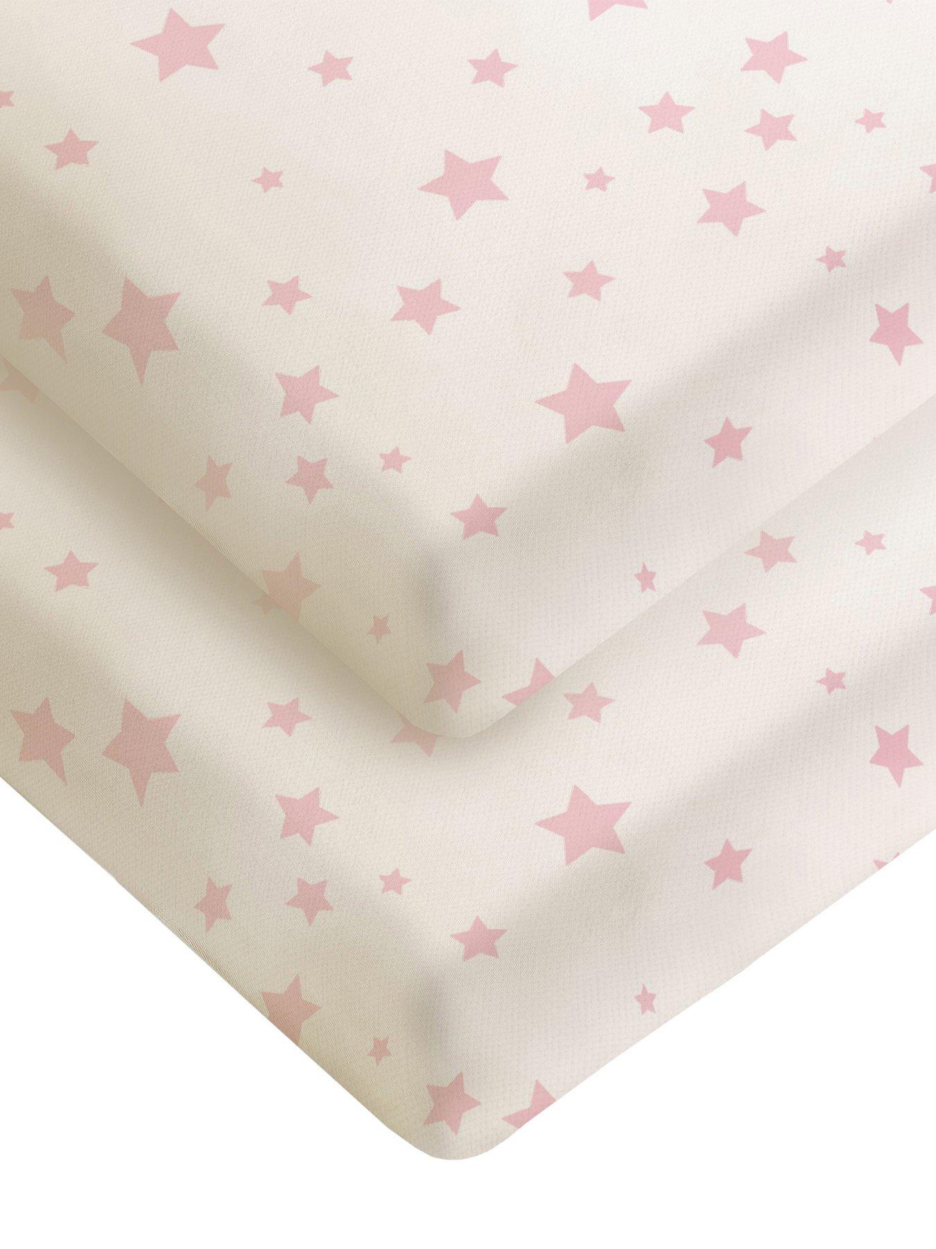 silentnight-safe-nights-2-x-pack-100-cotton-cot-bed-fitted-sheets-140cm-x-70cm-pink-stars