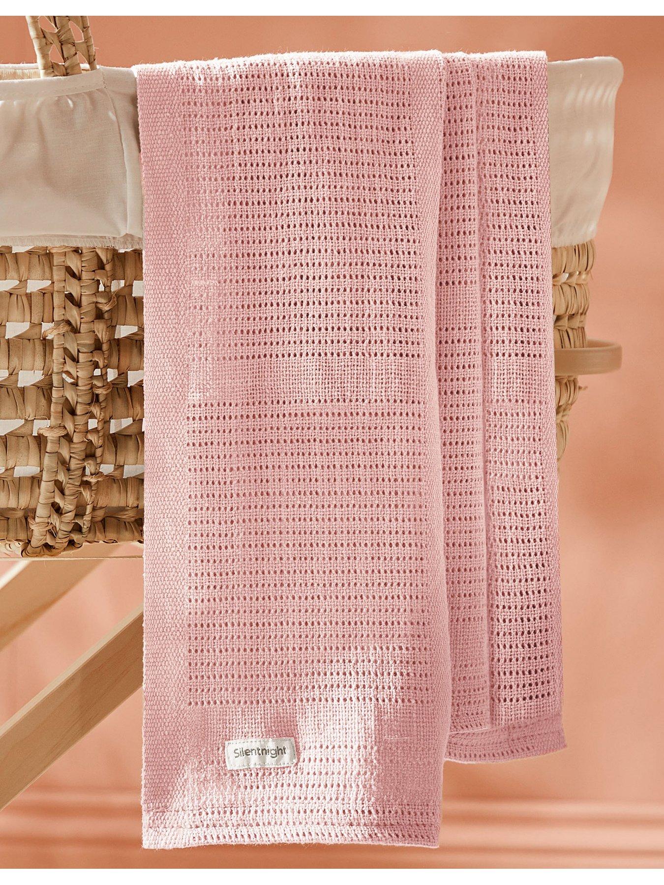 Silentnight Safe Nights 2 Pack 100% Cotton Cellular Blanket 75cm x 95cm - Pink