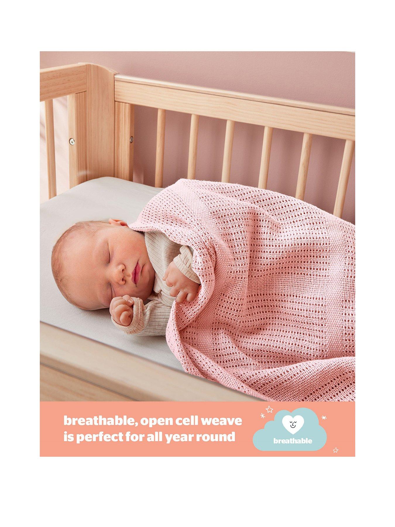  image of silentnight-safe-nights-2-pack-100-cotton-cellular-blanket-75cm-x-95cm-pink