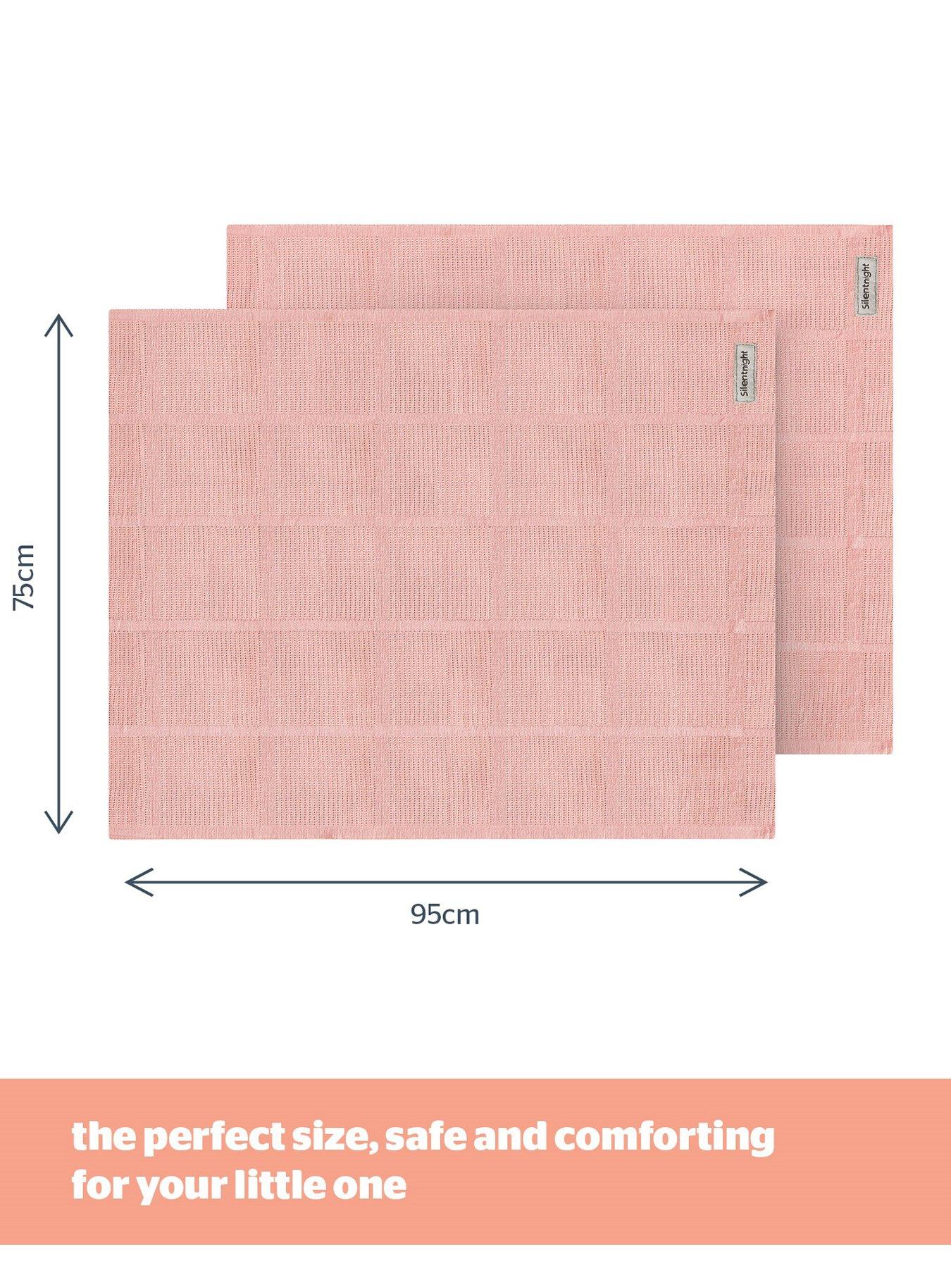 image of silentnight-safe-nights-2-pack-100-cotton-cellular-blanket-75cm-x-95cm-pink