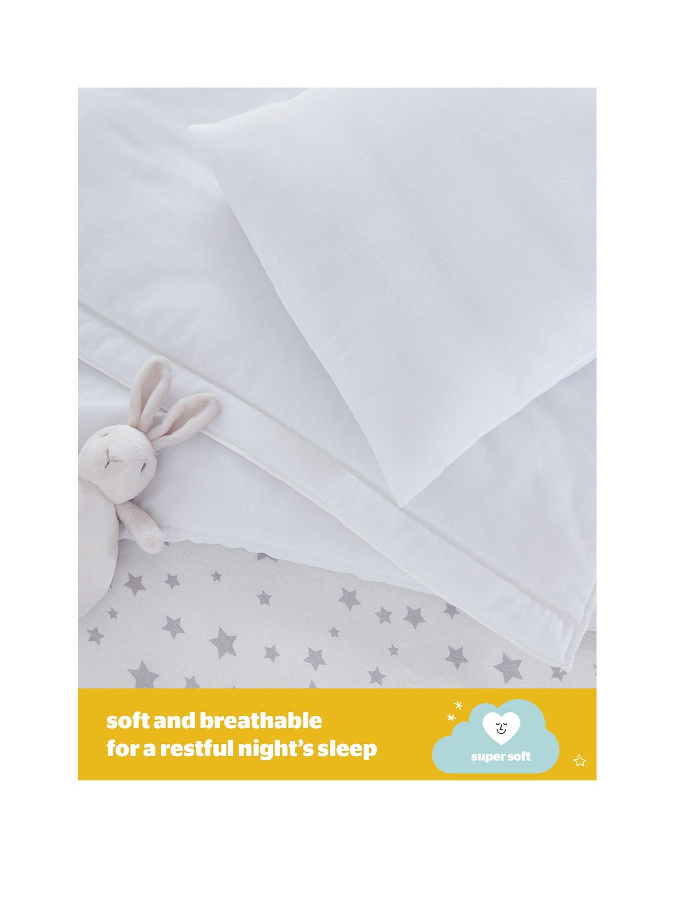  image of silentnight-safe-nights-anti-allergy-cot-bed-bedding-bundle-pillow-4-tog-duvet-and-duvet-cover-set-pink-stars
