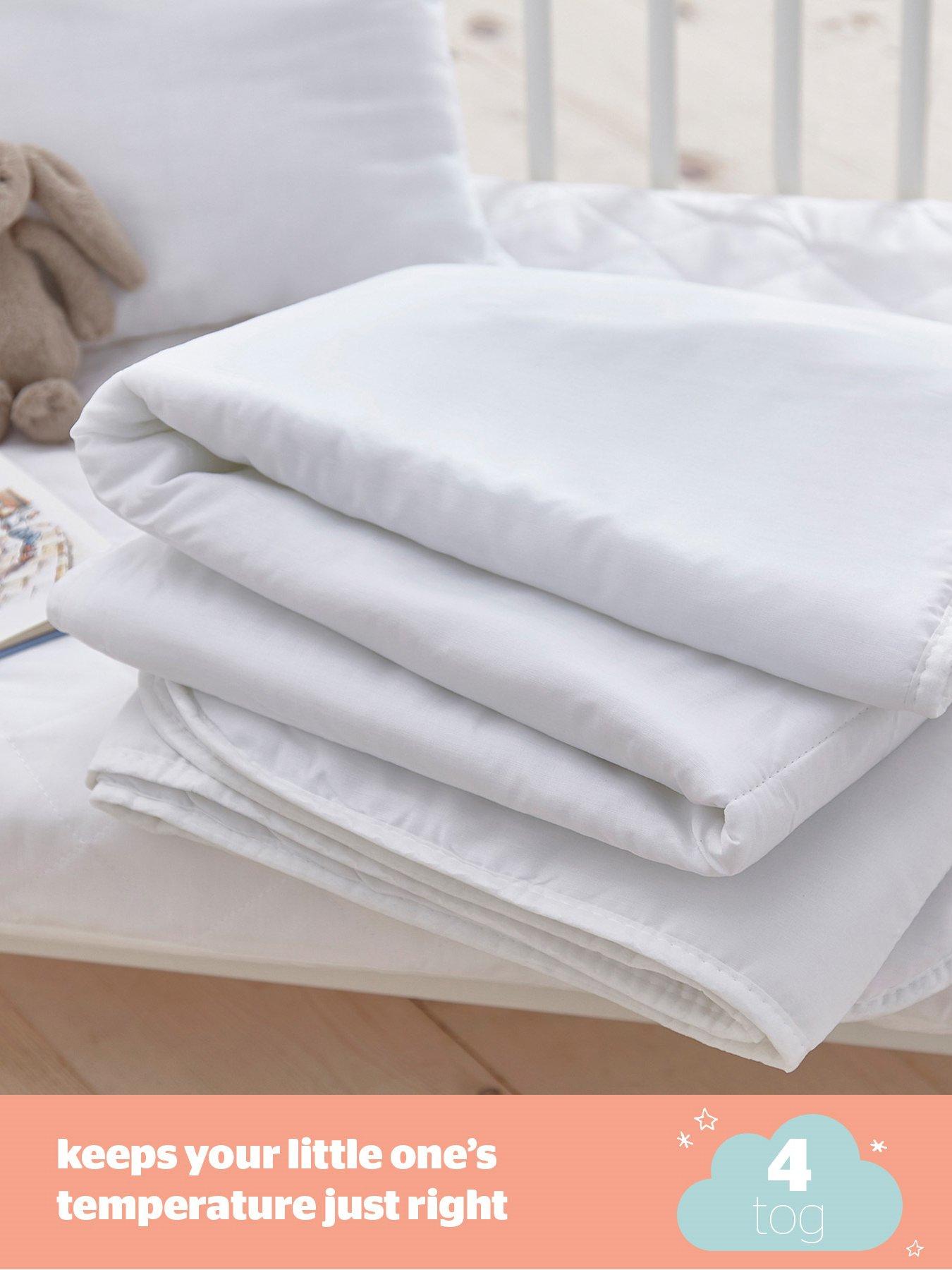  image of silentnight-safe-nights-anti-allergy-cot-bed-bedding-bundle-pillow-4-tog-duvet-and-duvet-cover-set-pink-stars
