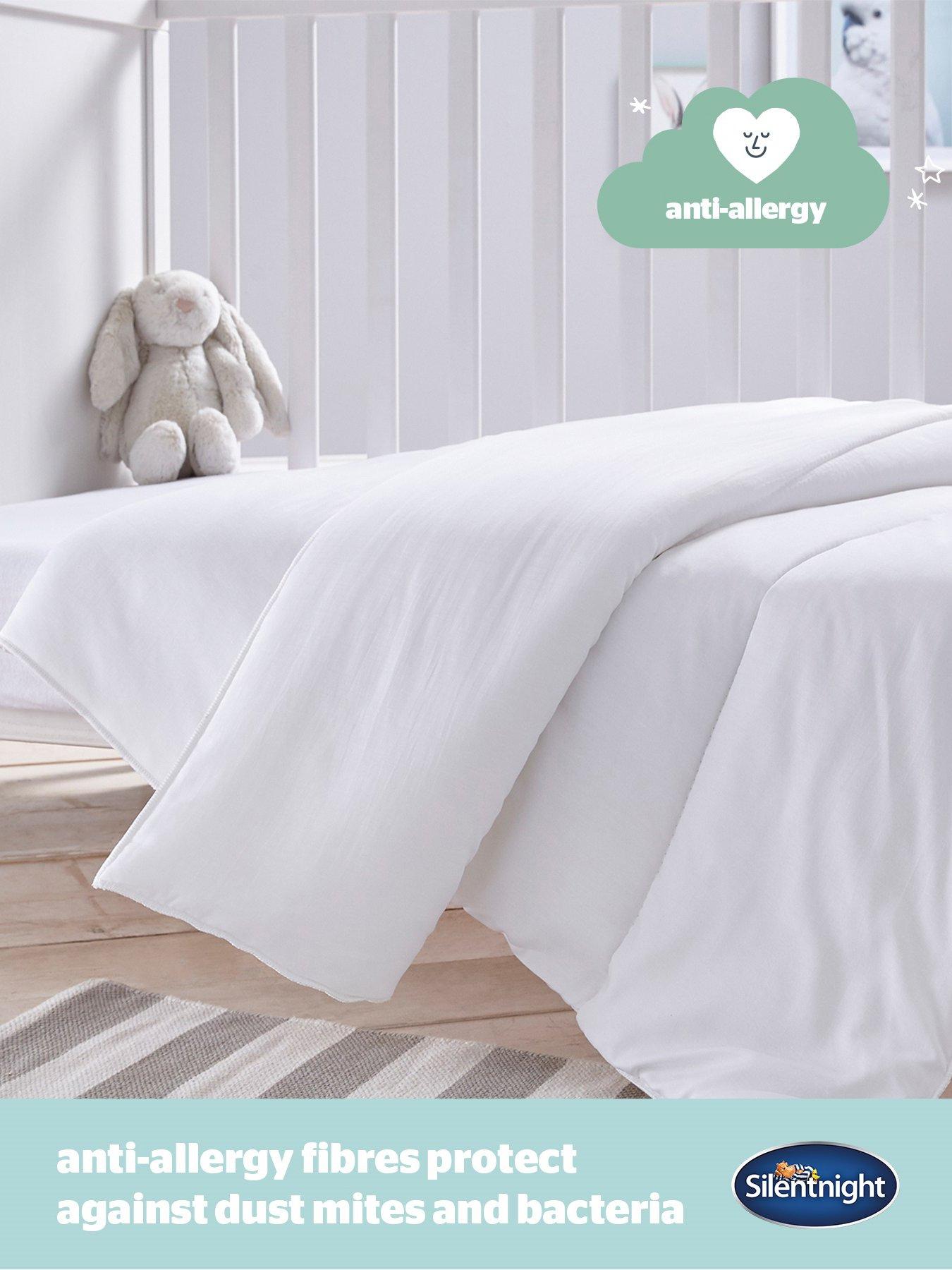  image of silentnight-safe-nights-anti-allergy-cot-bed-bedding-bundle-pillow-4-tog-duvet-and-duvet-cover-set-pink-stars