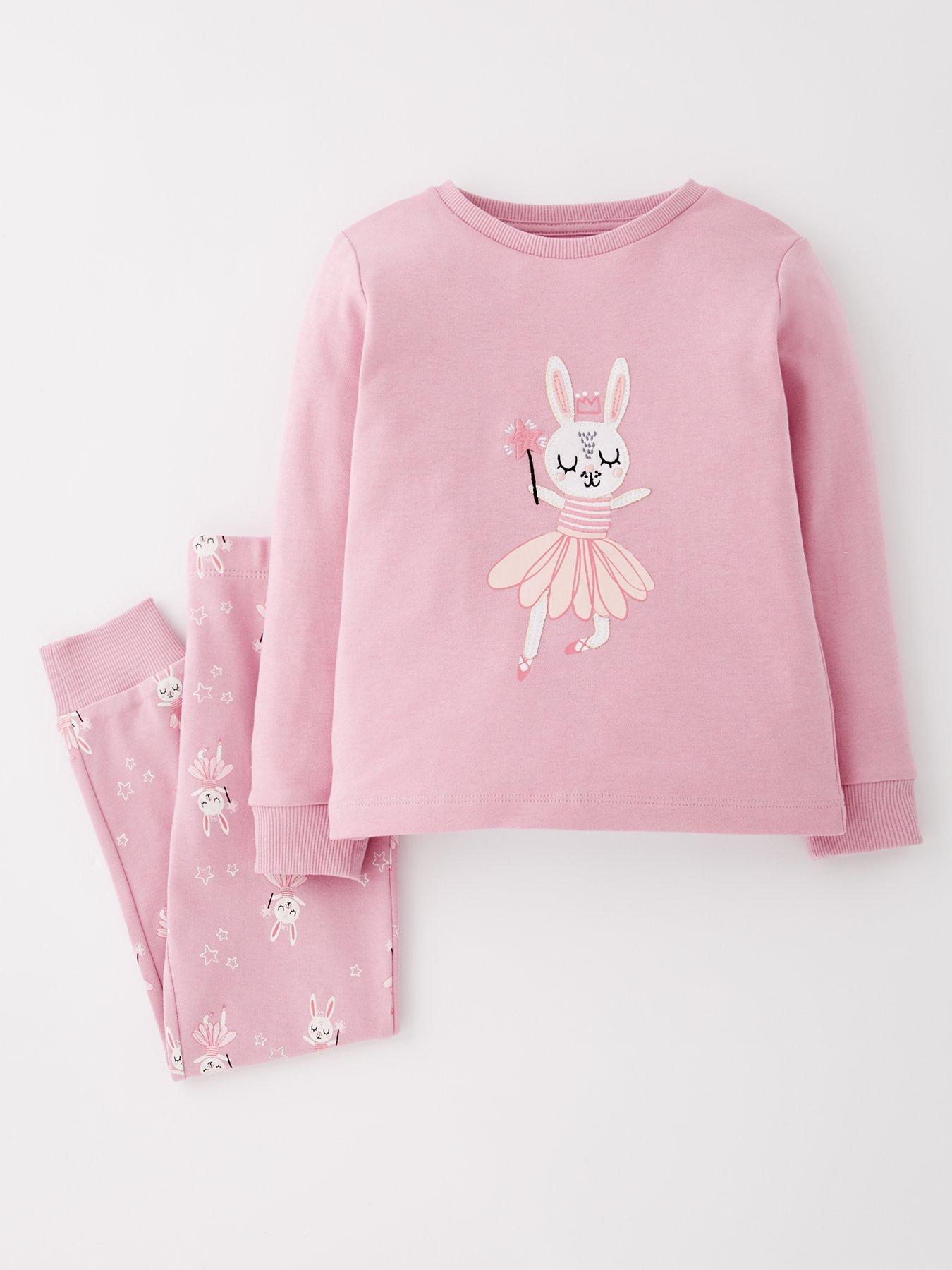 Image 2 of 5 of Mini V by Very Girls 3 Pack Bunny Print Long Sleeve Pyjamas - Multi