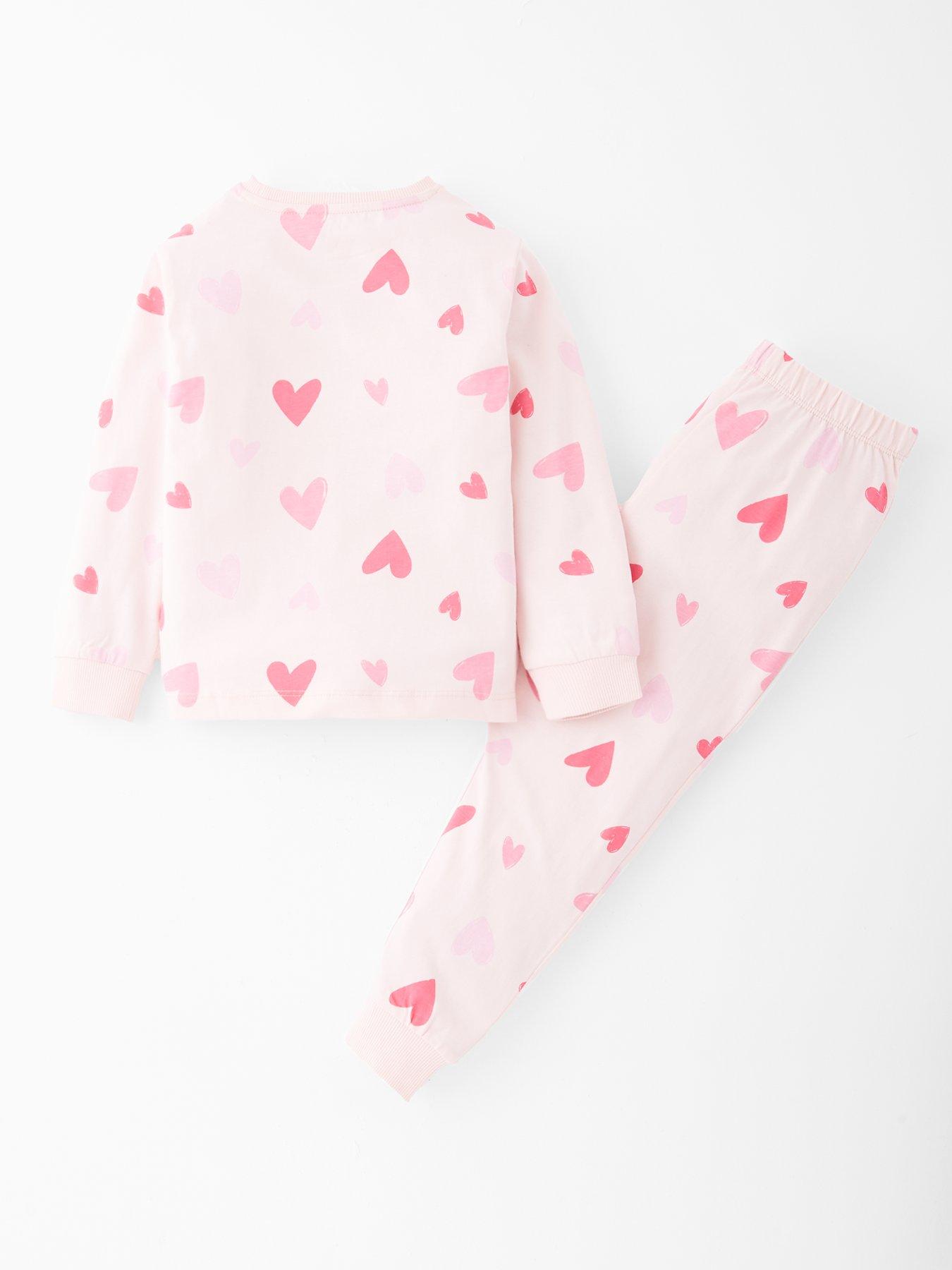 Image 2 of 4 of The Very Collection Girls Single Heart Print Pyjamas - Multi