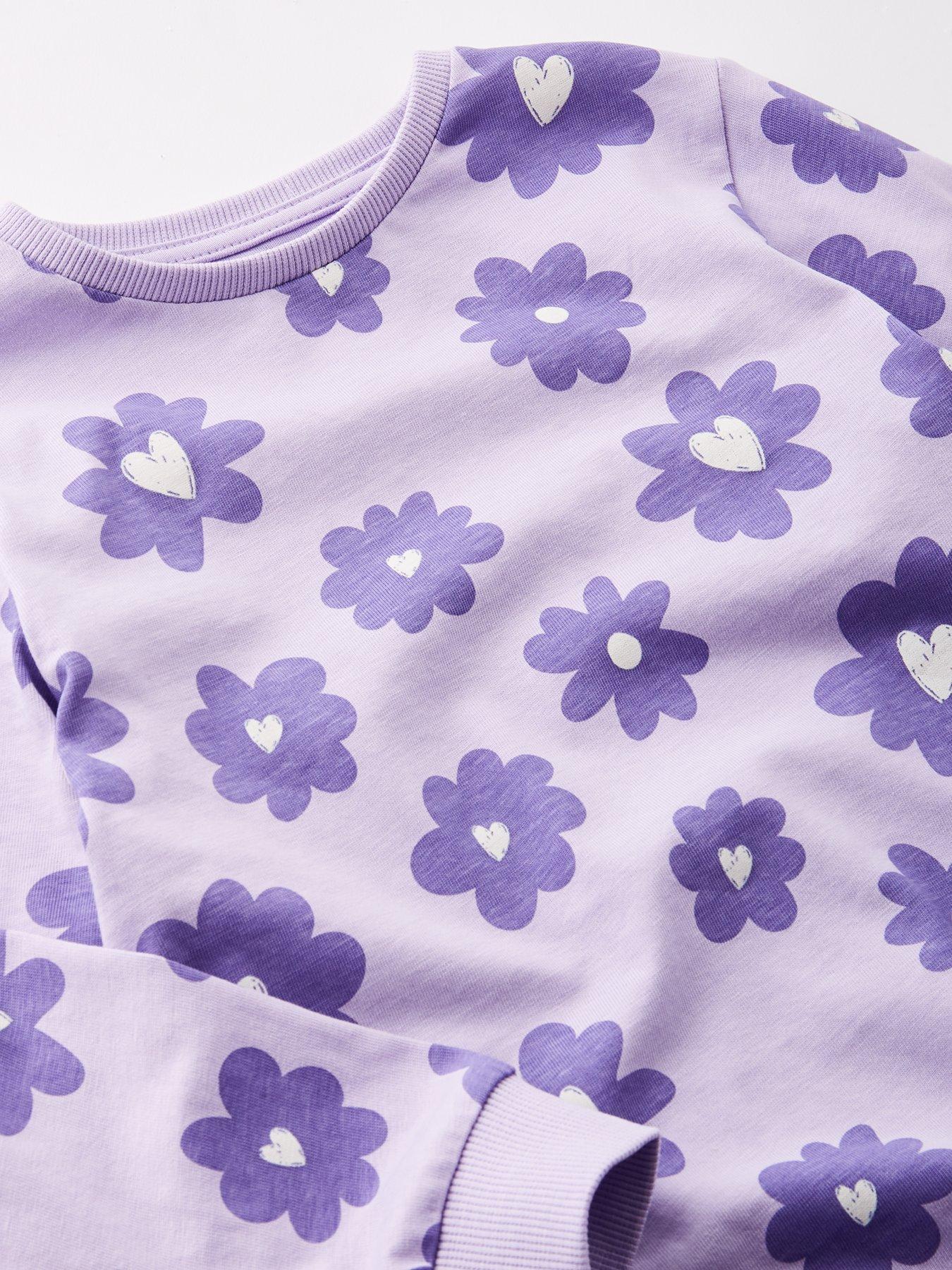 Image 3 of 4 of The Very Collection Girls Single Oversized Floral Print Pyjamas - Multi
