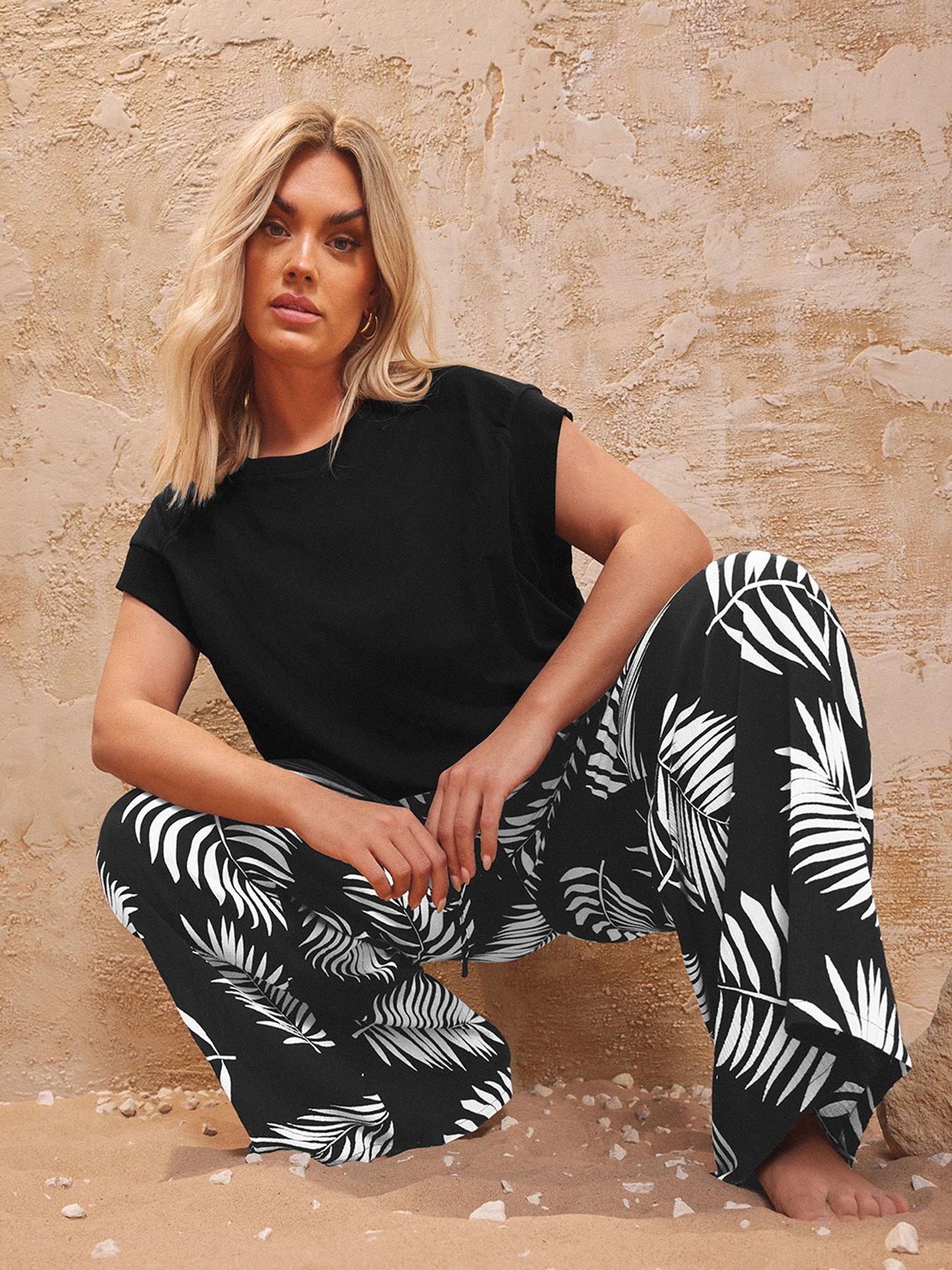 undefined Curve Wide Leg Crinkle Trouser