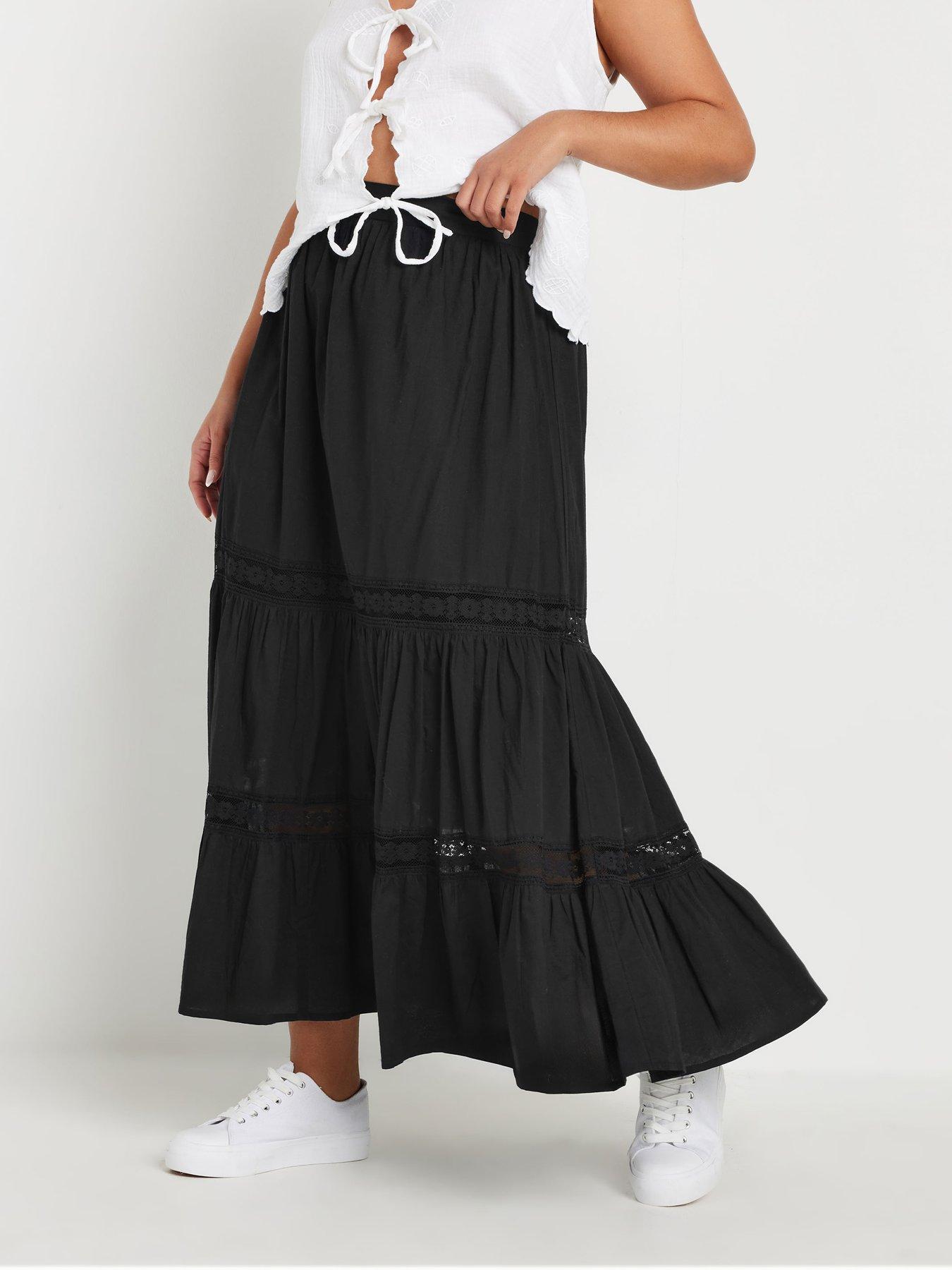 yours-curve-peasant-tiered-maxi-skirt-black