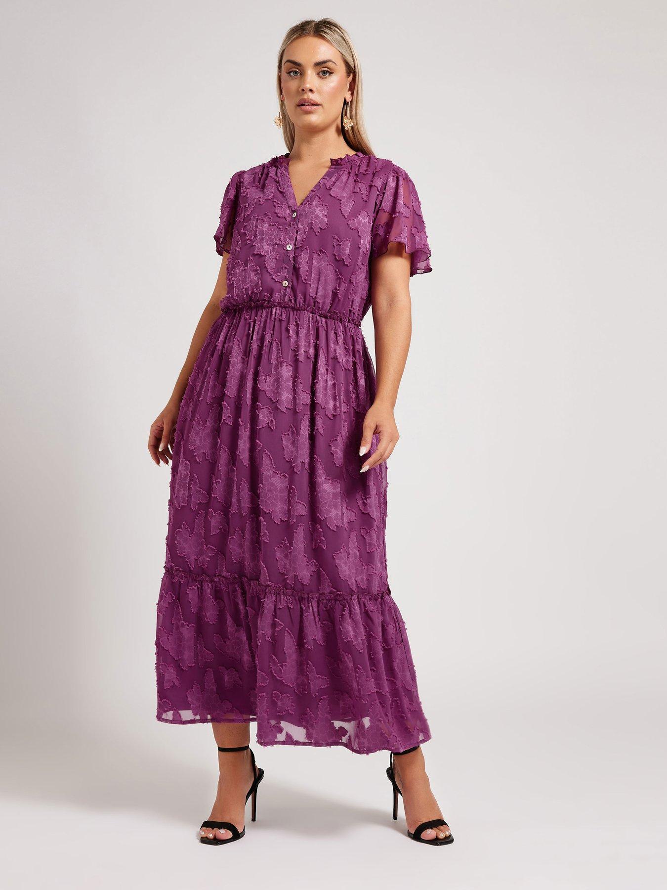 undefined Curve Floral Burn Out Jacquard Dress