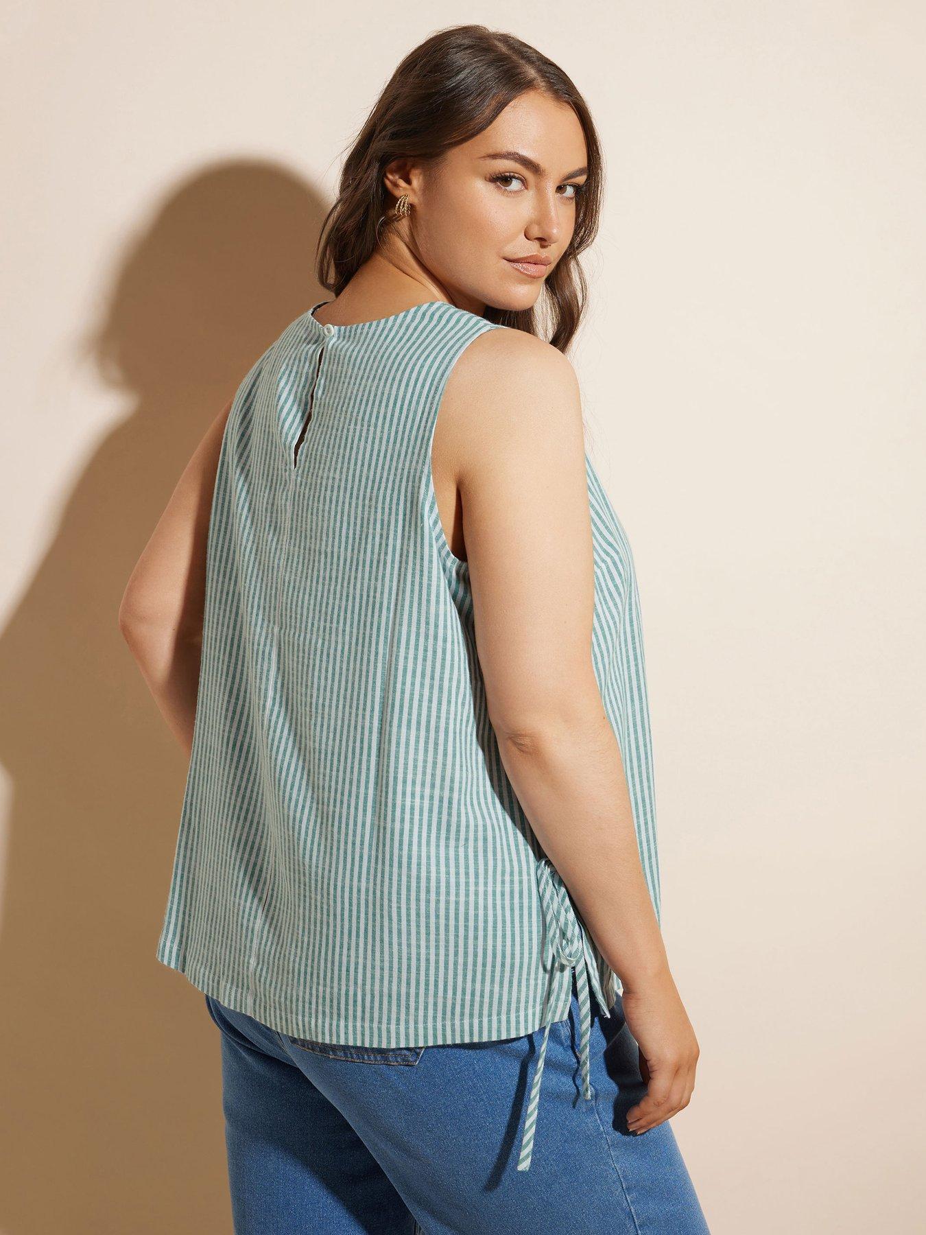 Image 2 of 4 of Yours Curve Tie Side Vest - Green