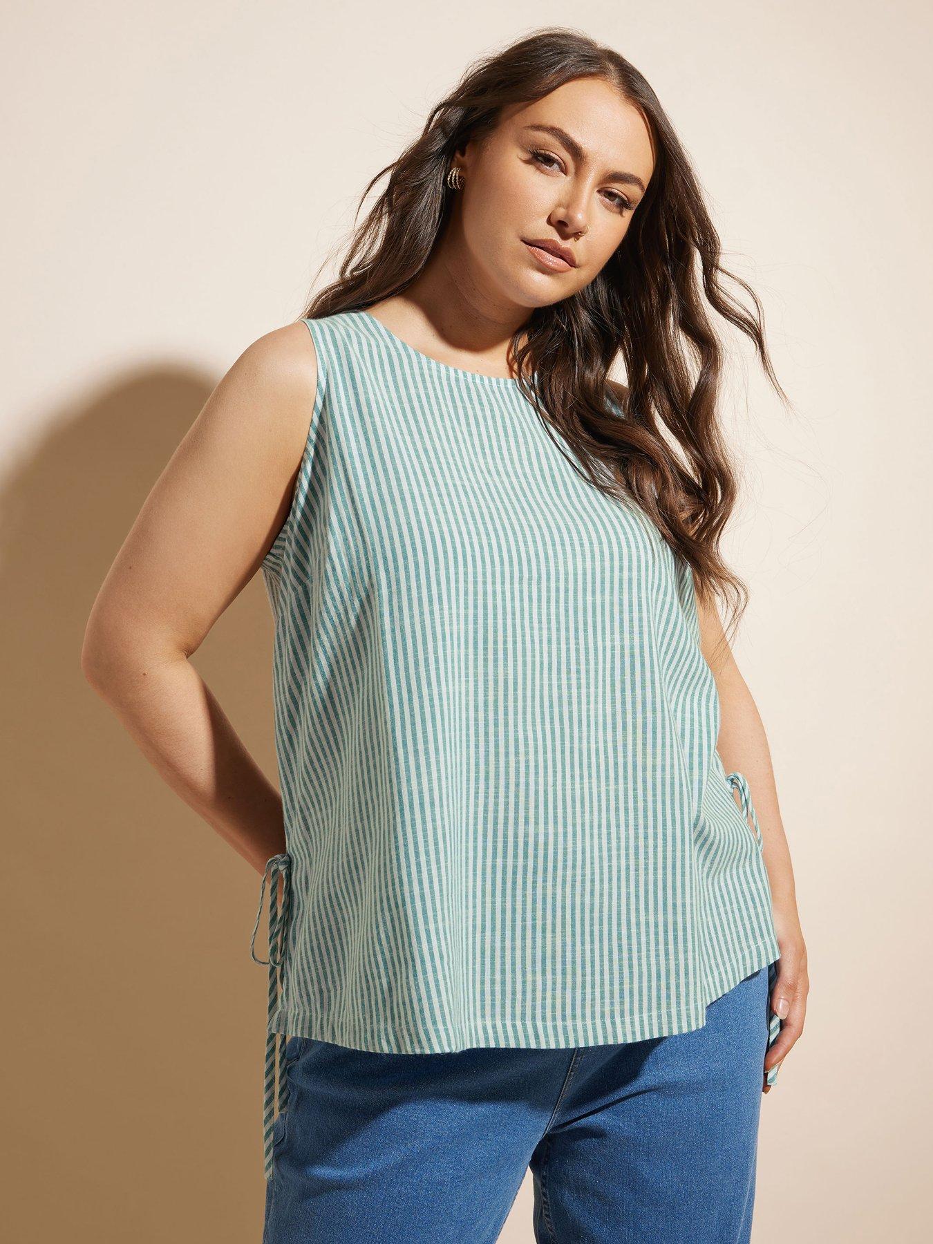 Image 4 of 4 of Yours Curve Tie Side Vest - Green