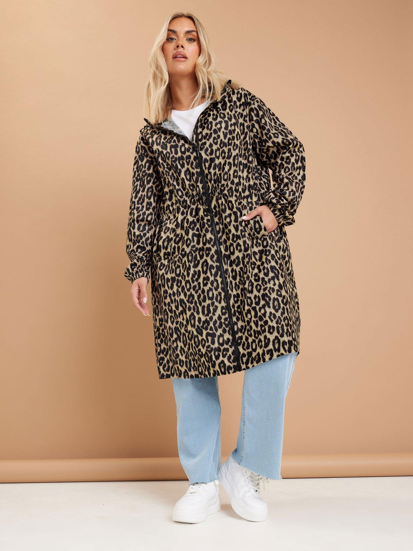 undefined Curve Leopard Print Parka - Brown