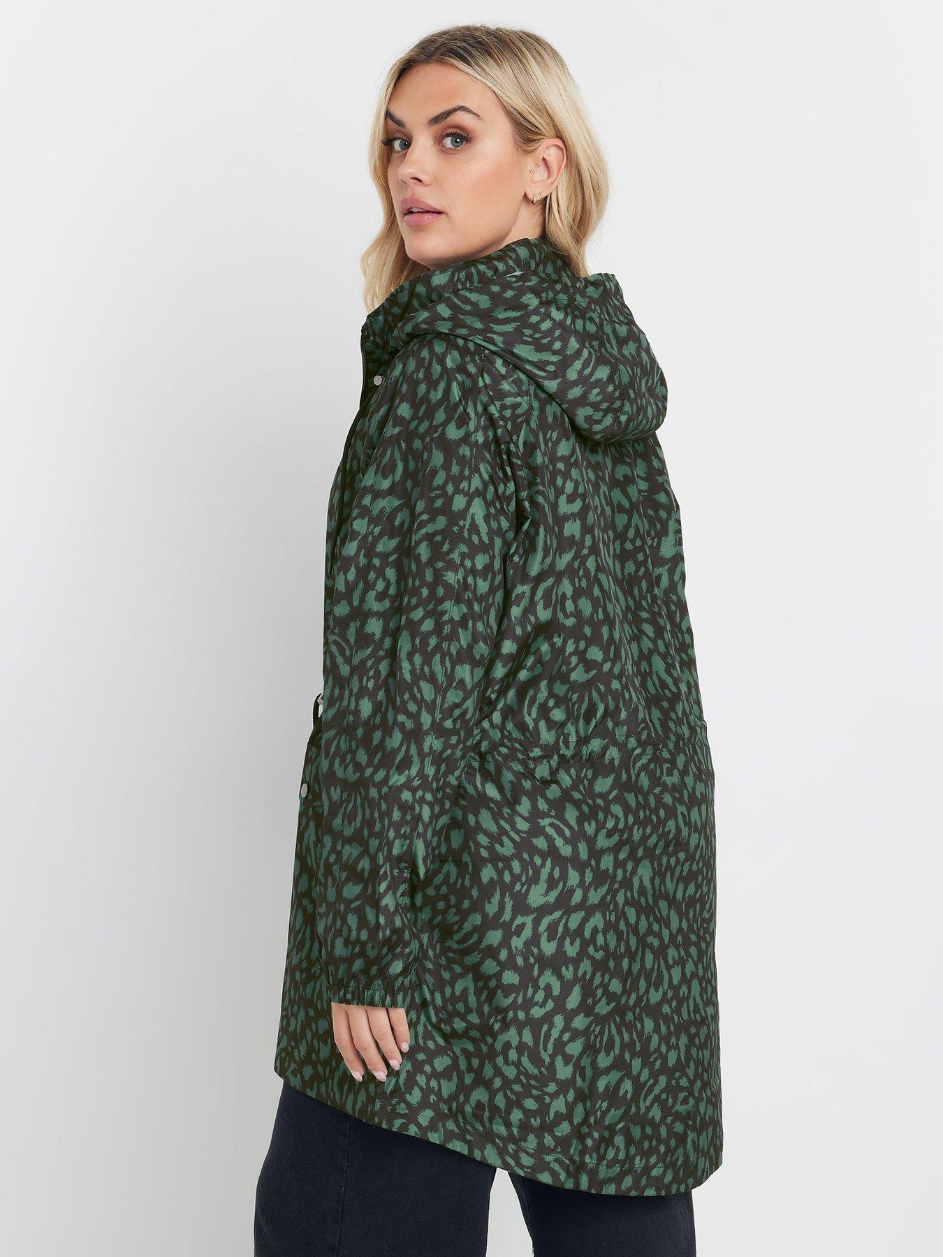  image of yours-curve-leopard-lightweight-parka-green