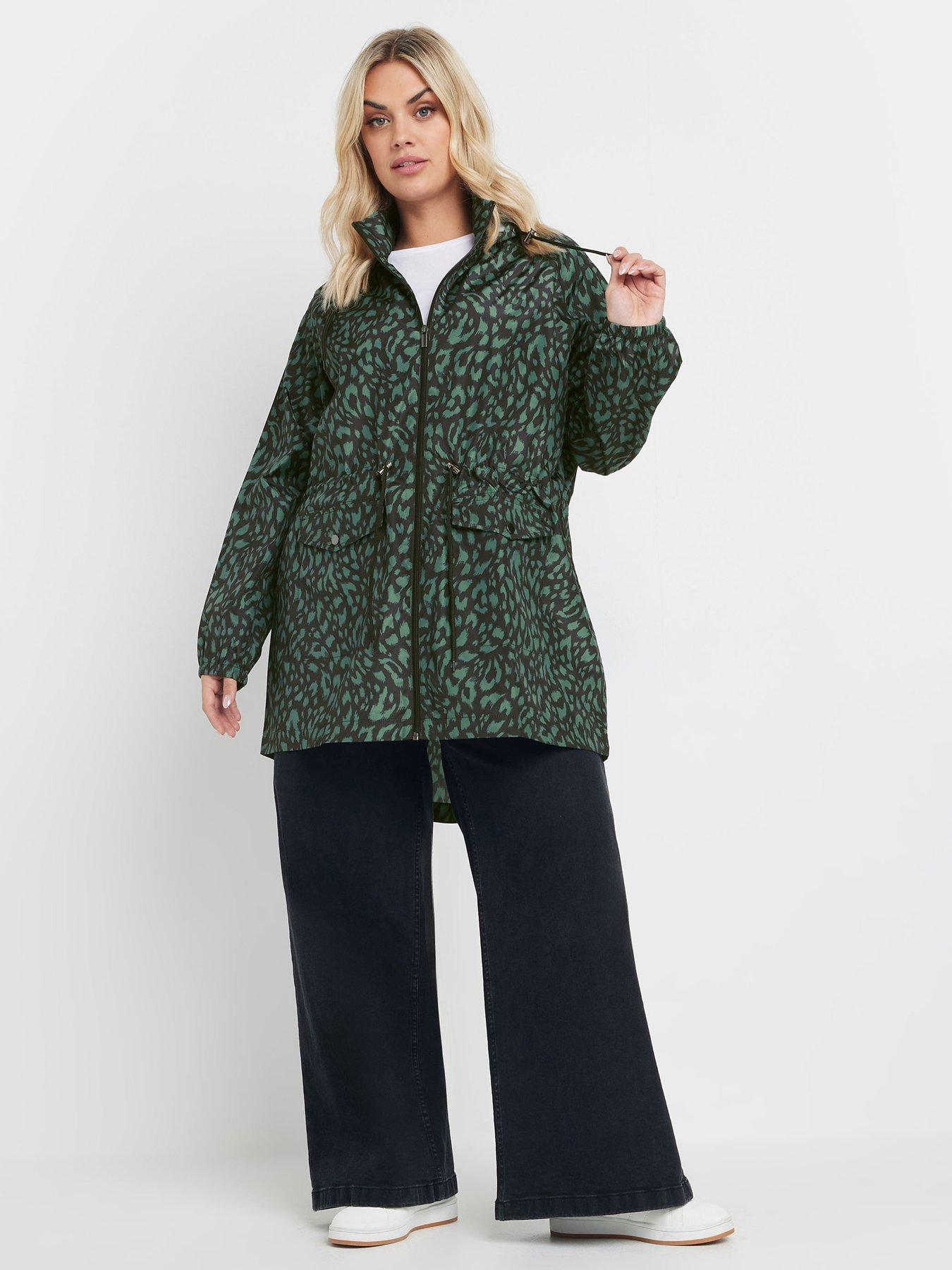  image of yours-curve-leopard-lightweight-parka-green