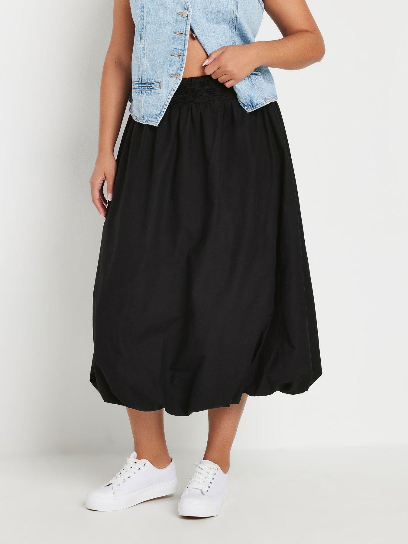 undefined Curve Puffball Midaxi Skirt - Black
