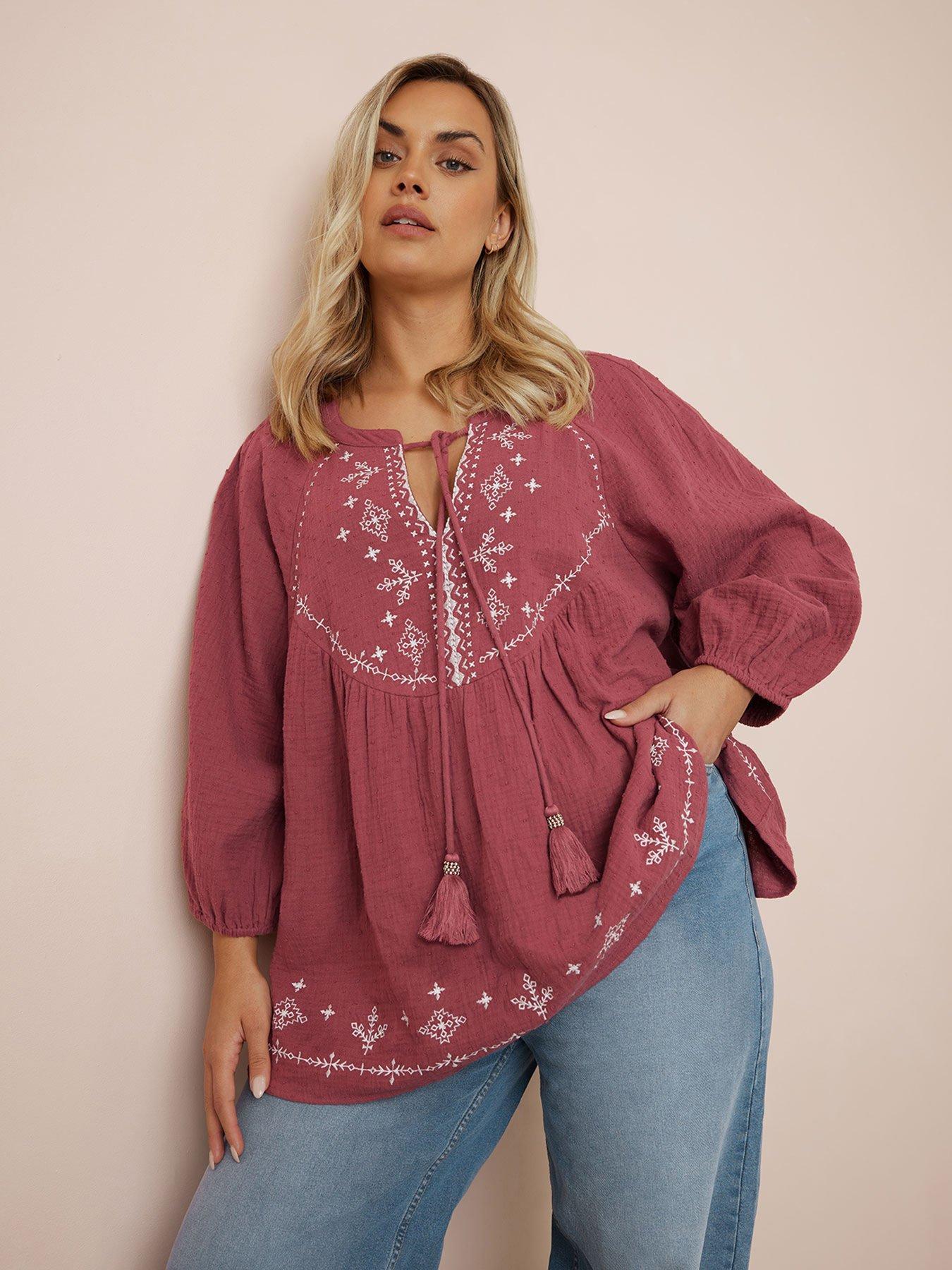  image of yours-curve-peasant-cheesecloth-blouse