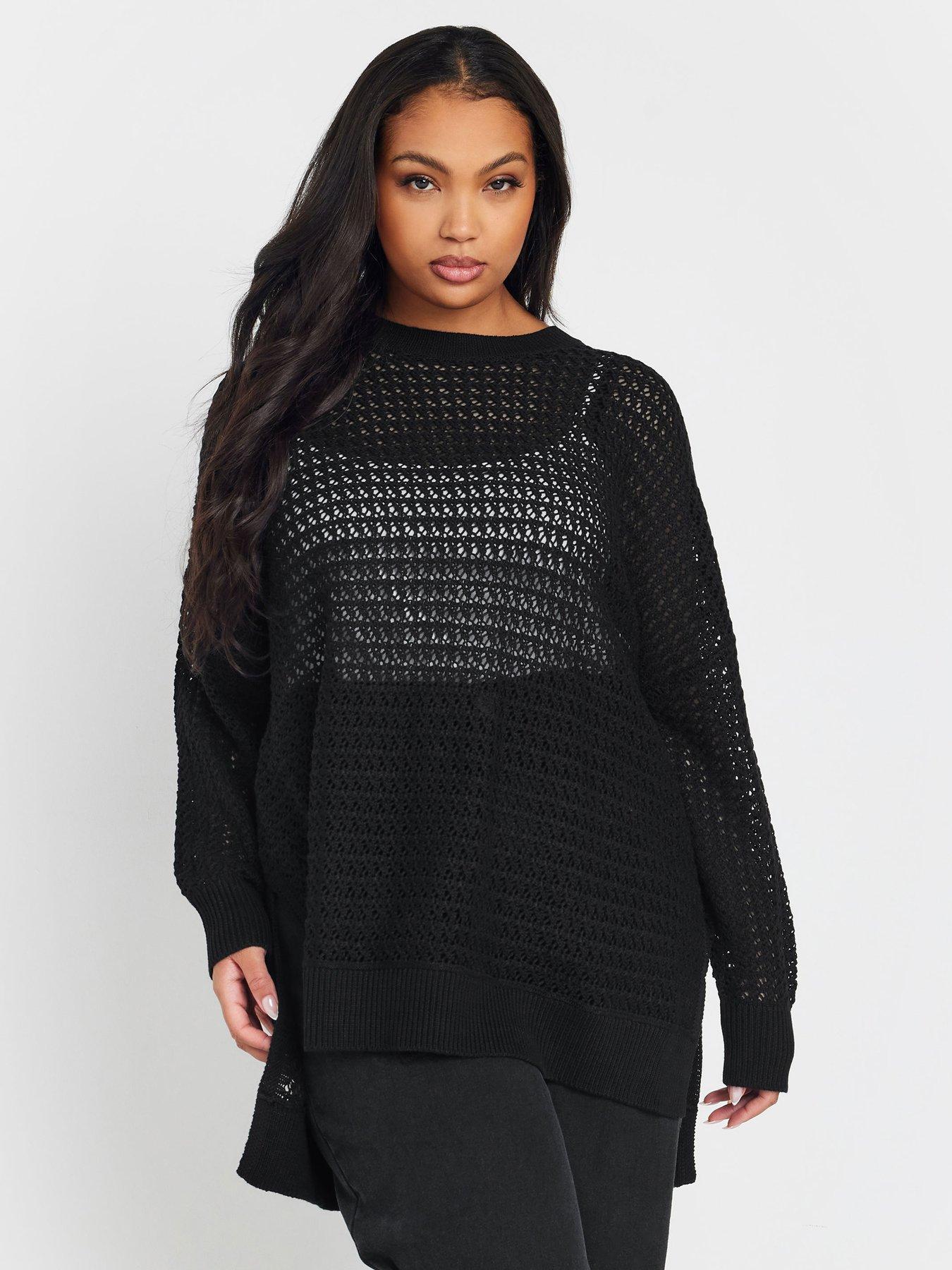  image of yours-curve-side-split-jumper-black
